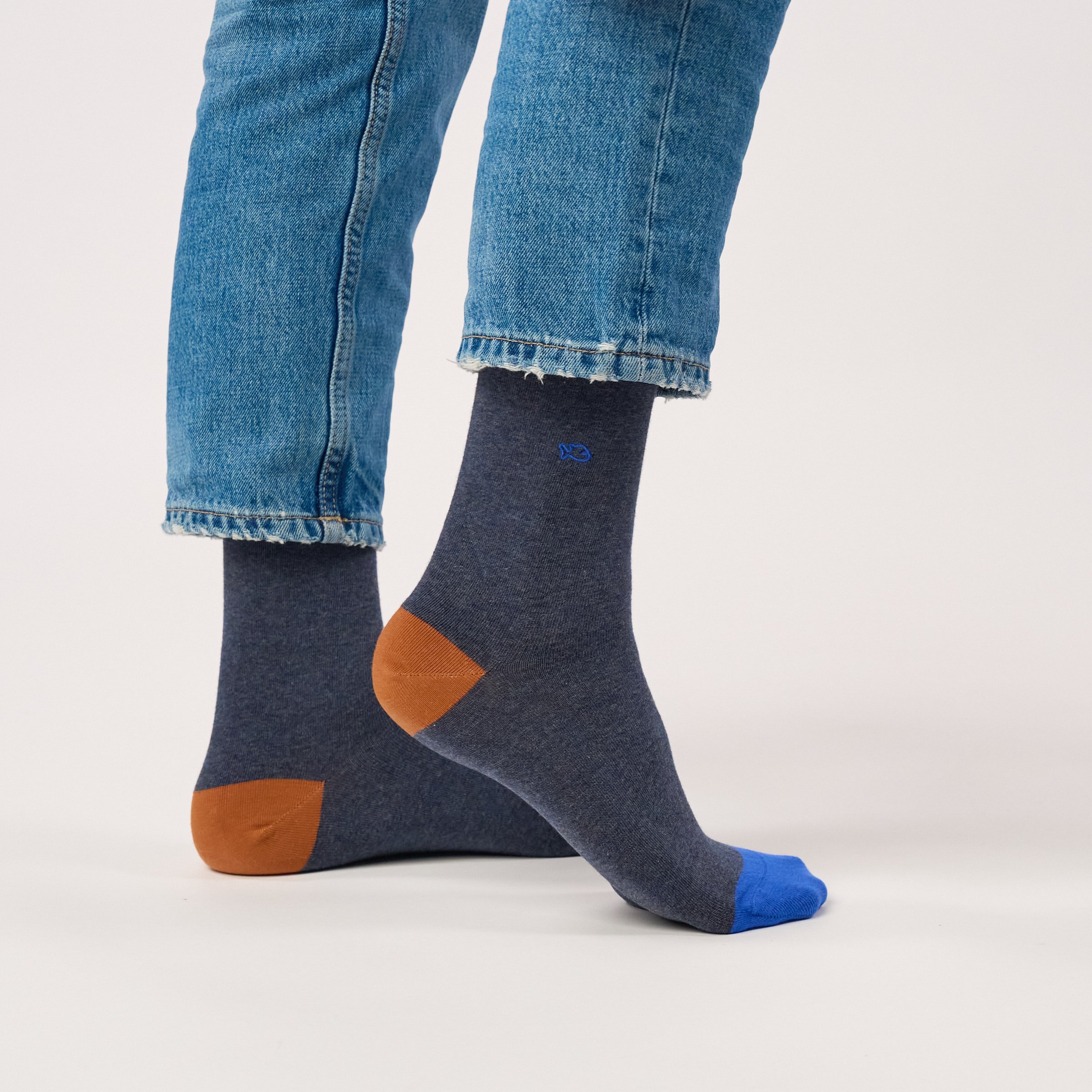 Solid combed cotton socks | Blue BILLYBELT Men
