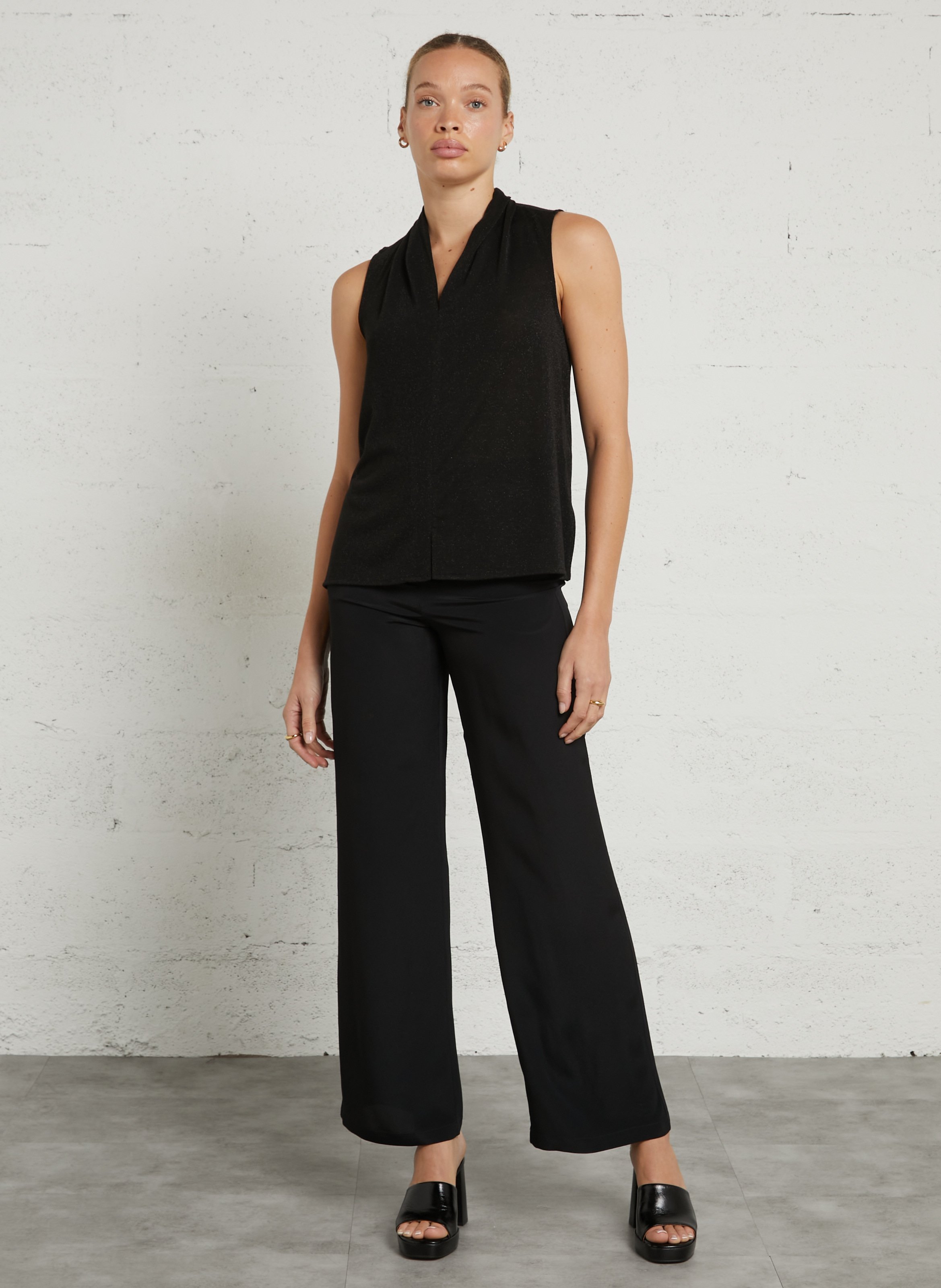 Wide-leg five-pocket trousers MOMONI Black