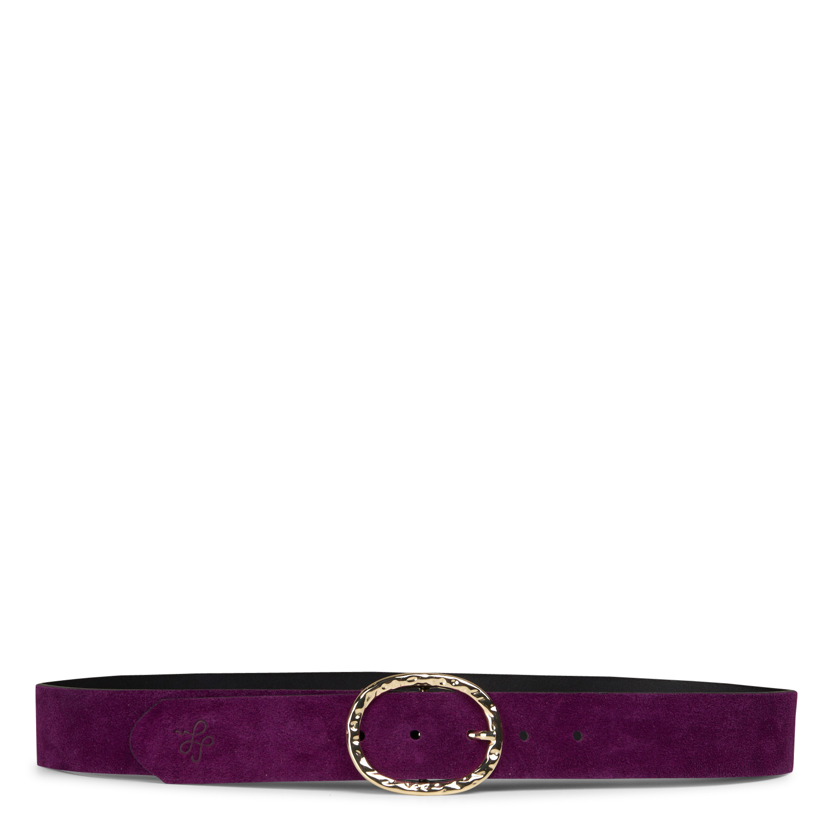 Ceinture à boucle ronde en cuir velours LA FEE MARABOUTEE Violet