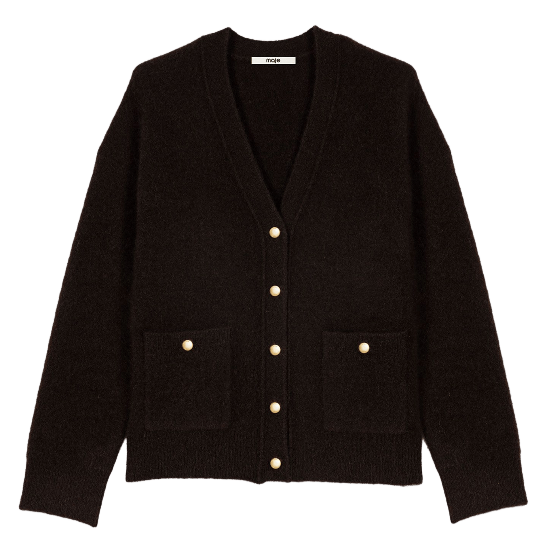 Straight-fit vest van wolmix MAJE Bruin
