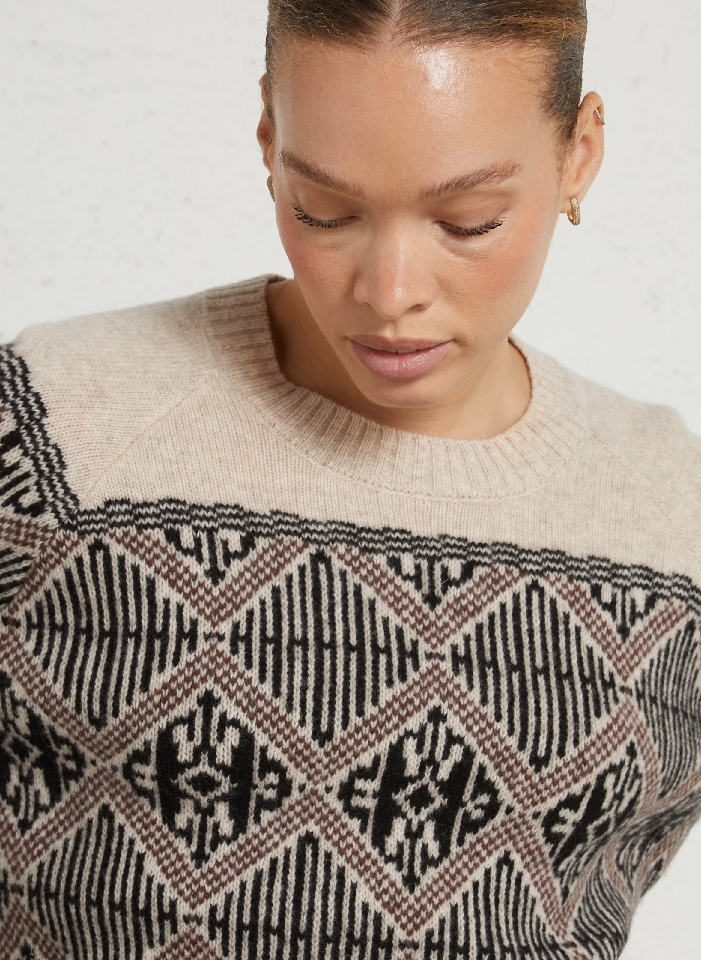 Wollen trui met ronde hals BELLA JONES Beige