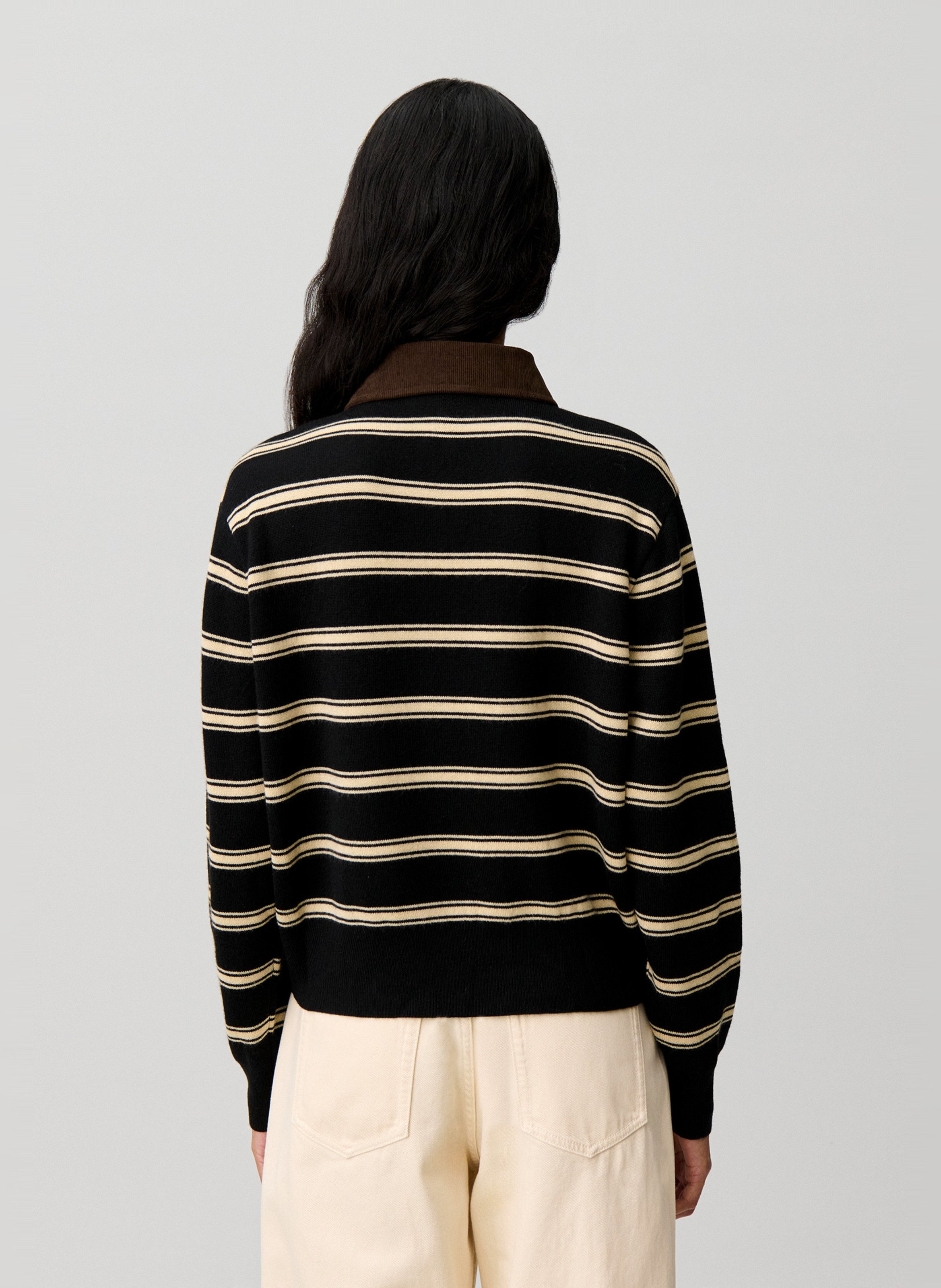 Cardigan col classique à rayures | Noir CLAUDIE PIERLOT Femme