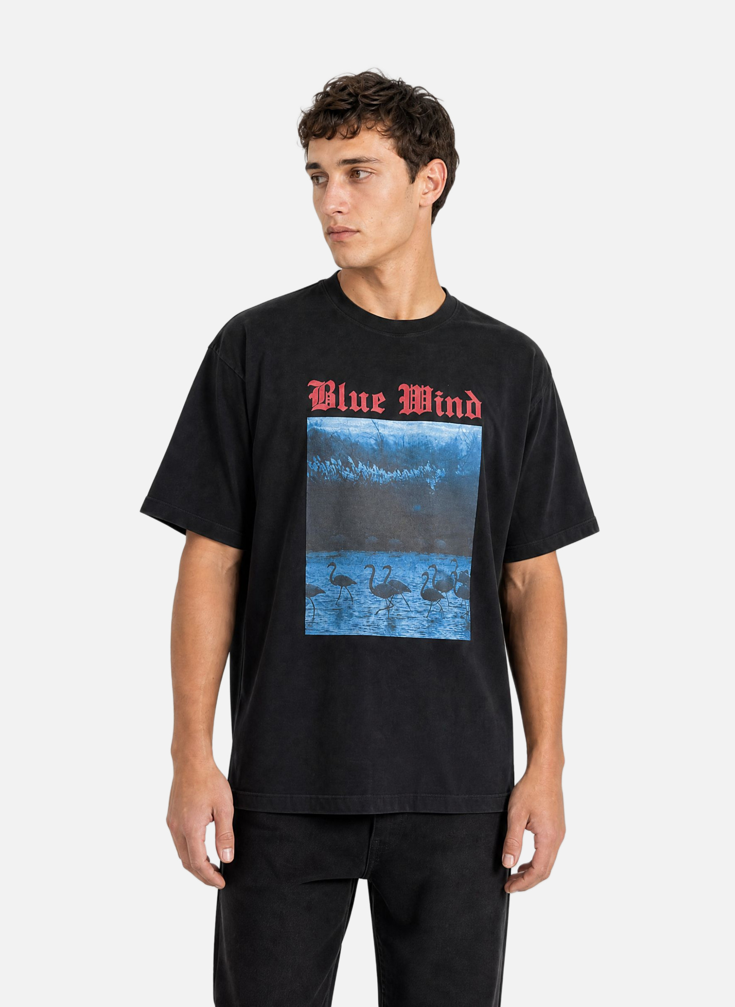 T-shirt with black blue wind screen printing THE KOOPLES Black
