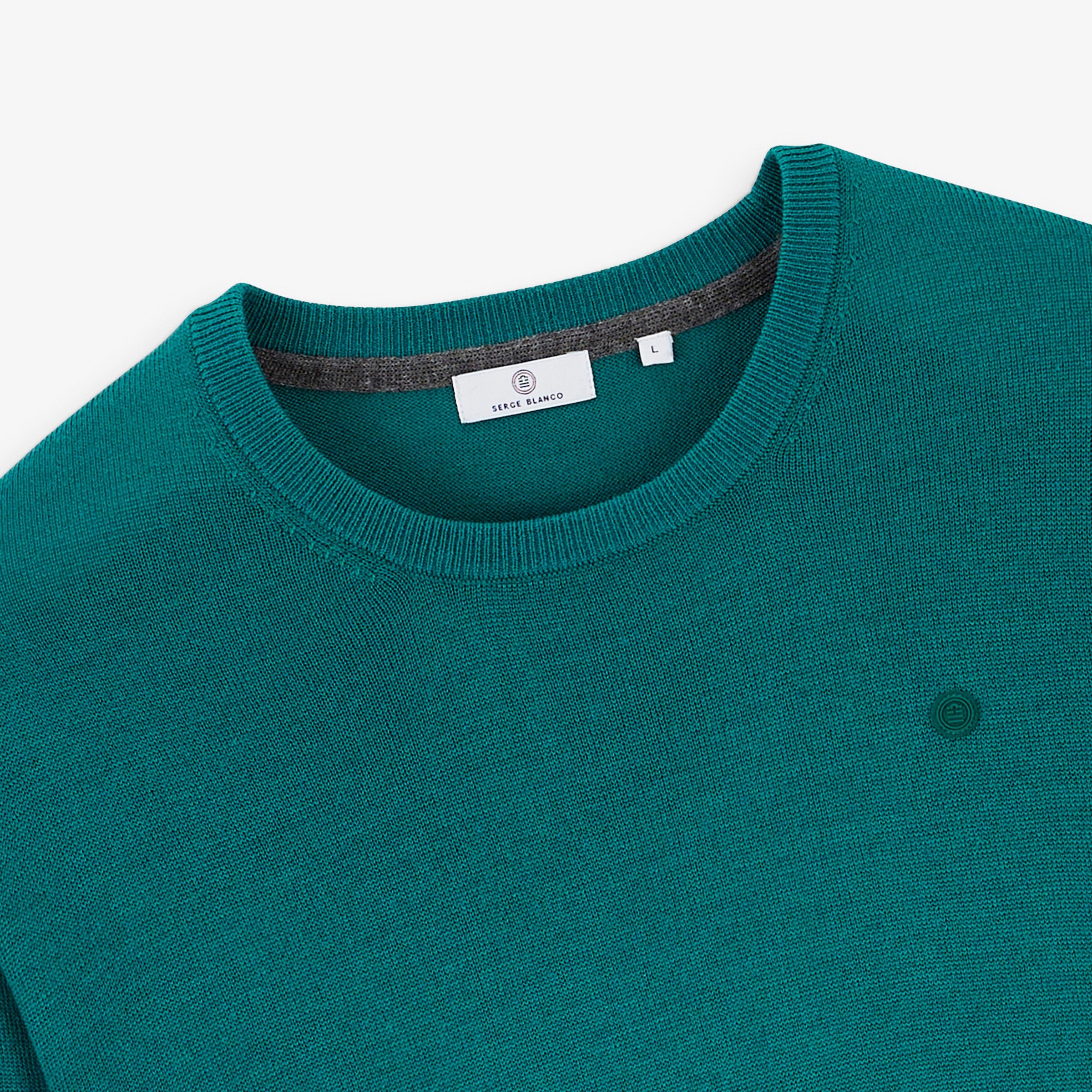 Essential Parakeet Green Crew-Neck Mao Sweater SERGE BLANCO Green