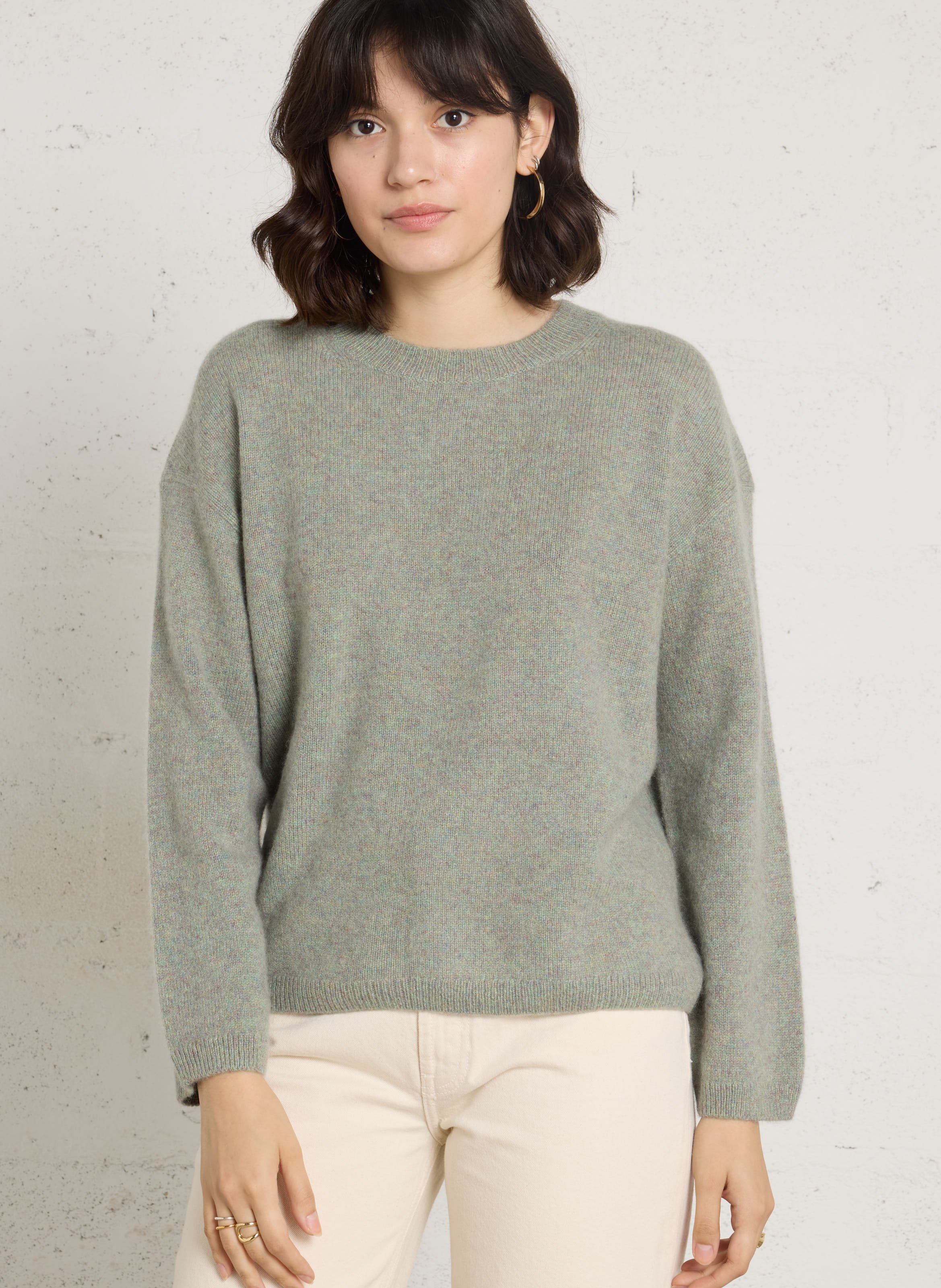 Pull droit col rond en cachemire MAISON 123