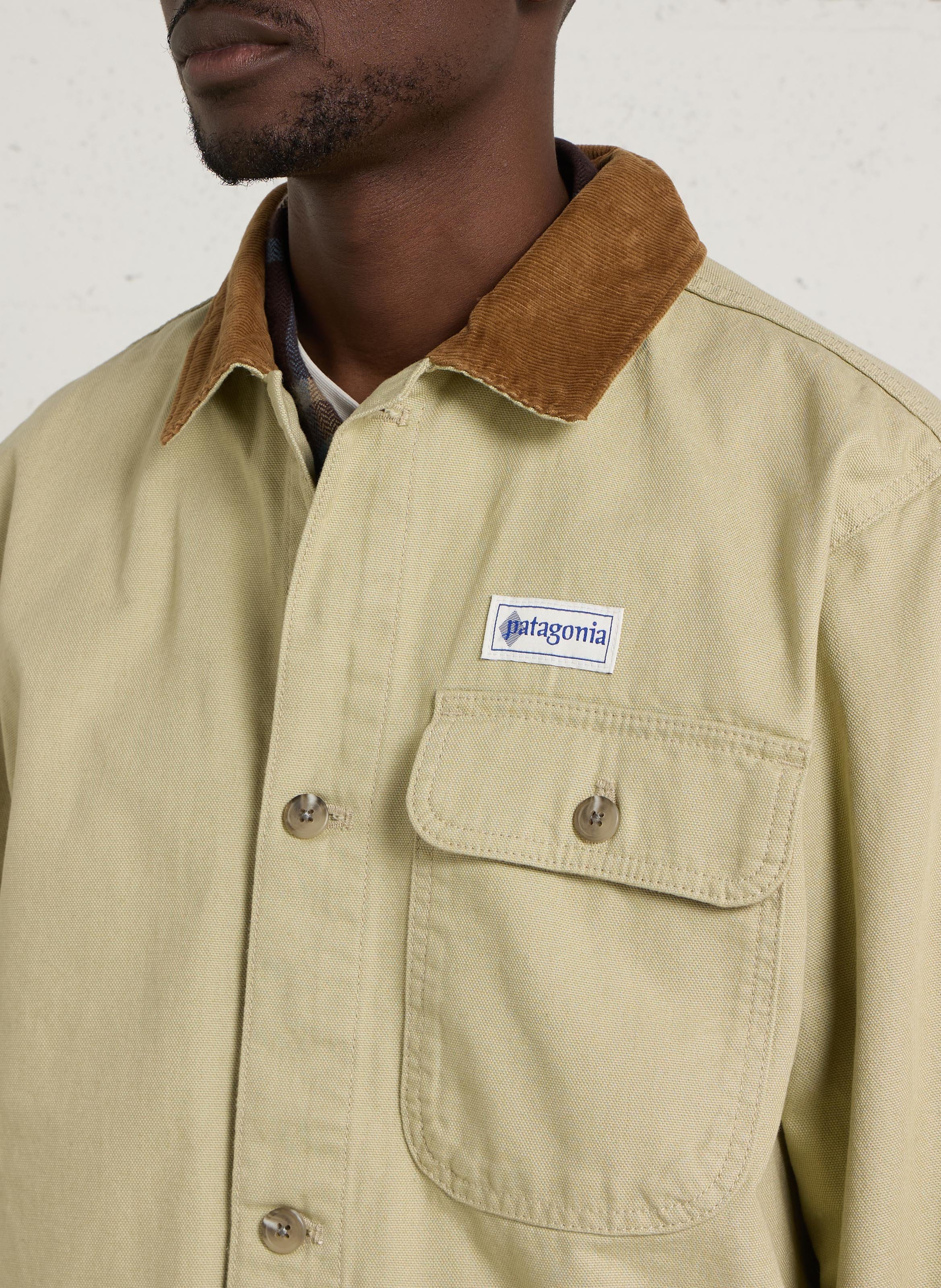 Straight fit classic collar organic cotton jacket PATAGONIA Beige