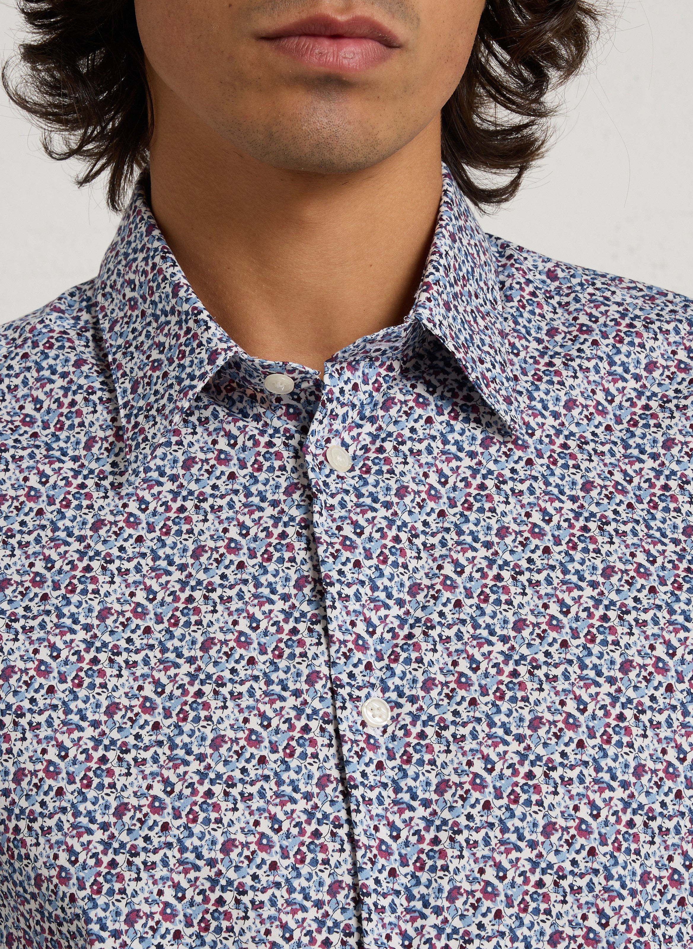 Baumwollbluse mit klassischem Kragen AU PRINTEMPS PARIS Mehrfarbig