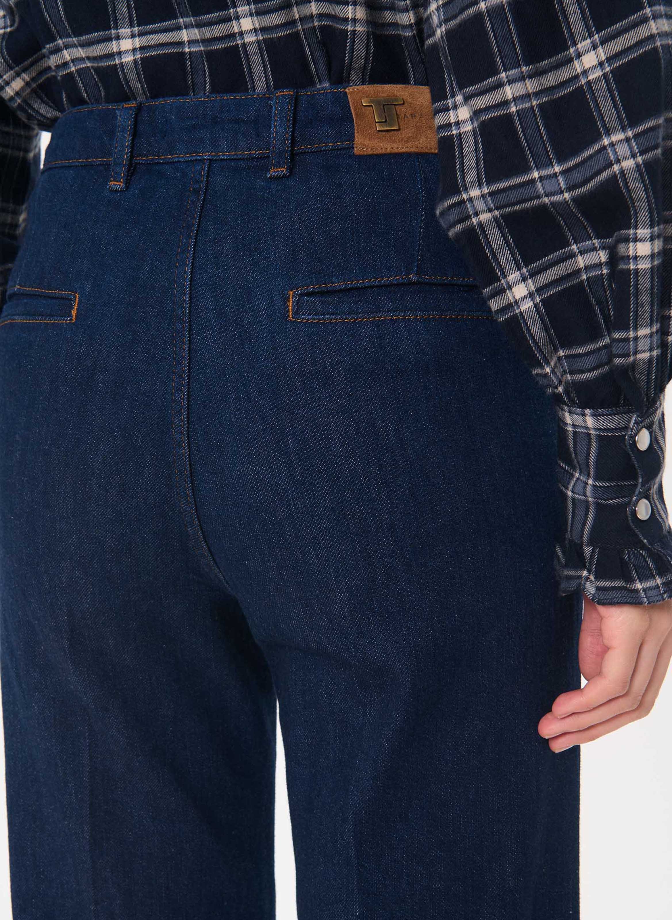 Jean flare en denim brut TARA JARMON Bleu