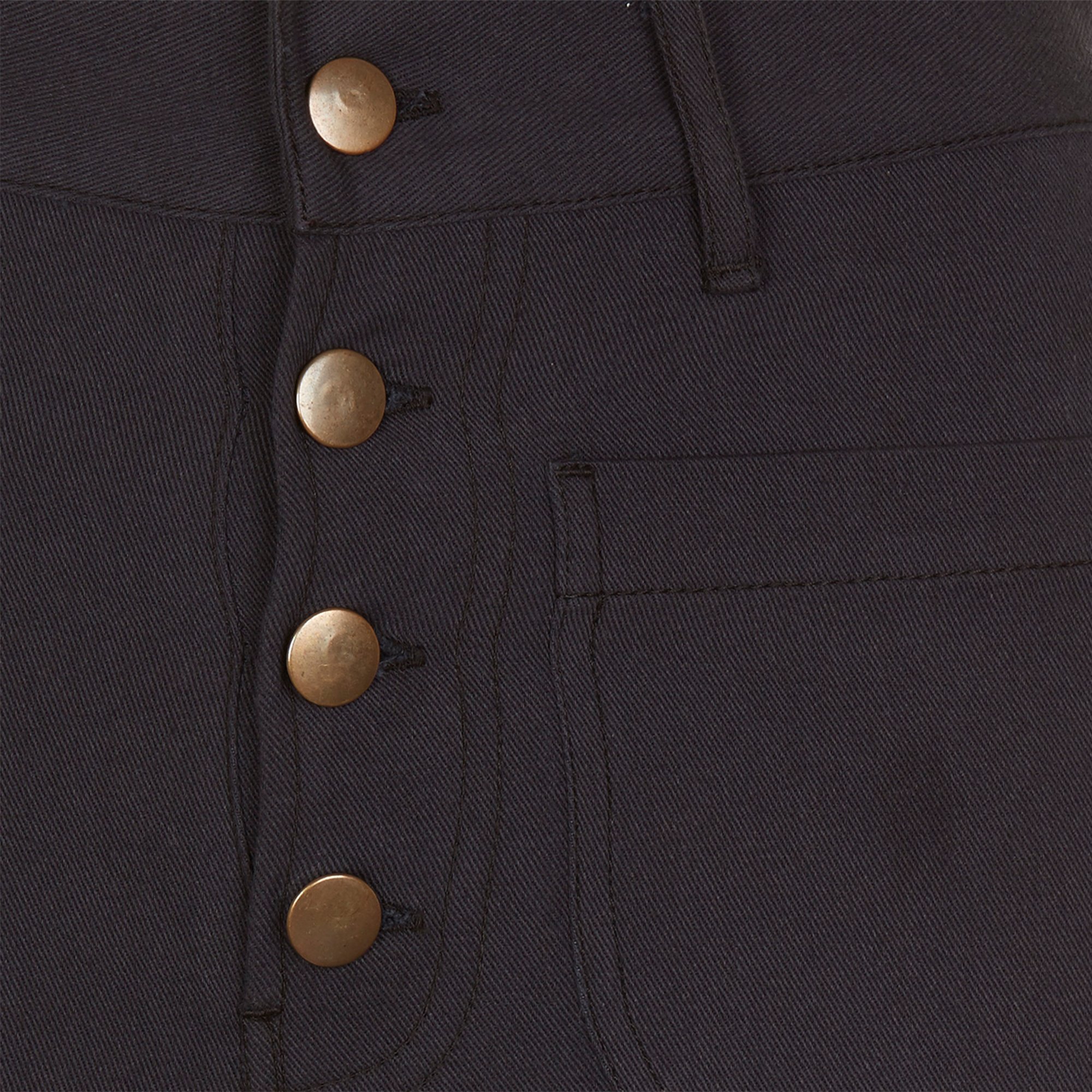 7/8 high-waisted cotton trousers  SWILDENS Black