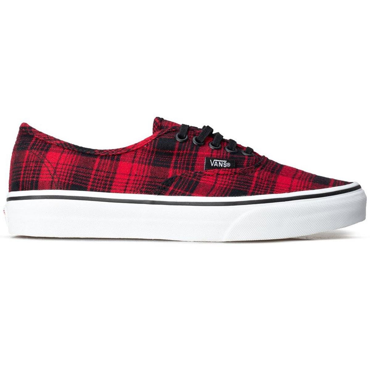 Baskets Basses Authentic Rouge Noir Blanc Vans Femme Place