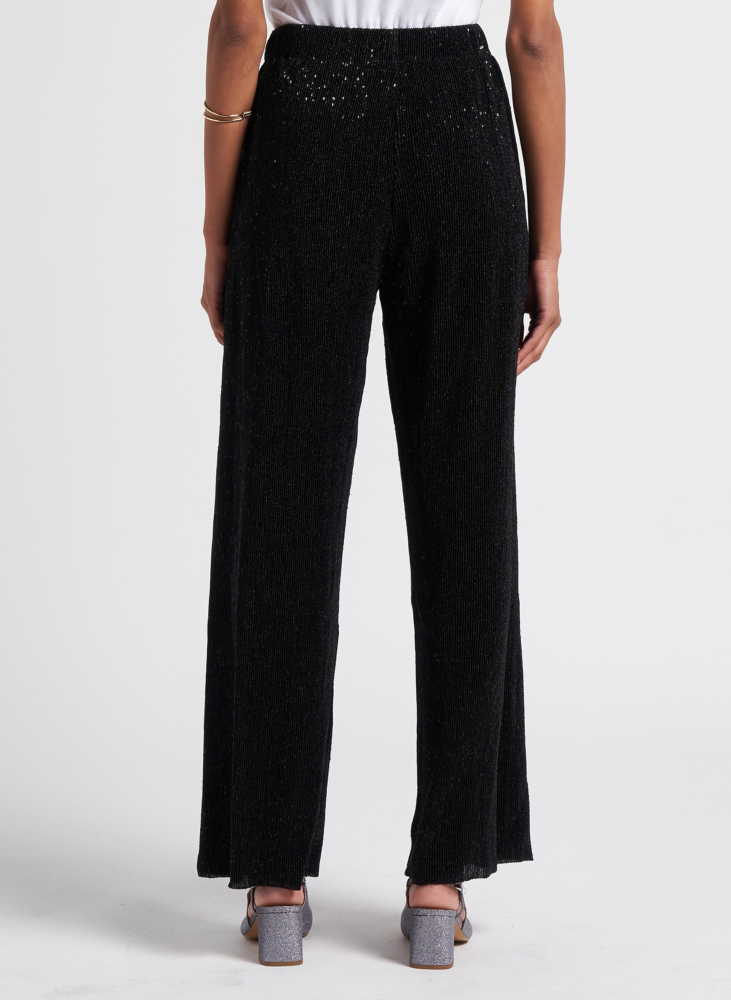 Wide-leg sequined pants GRACE ET MILA Black