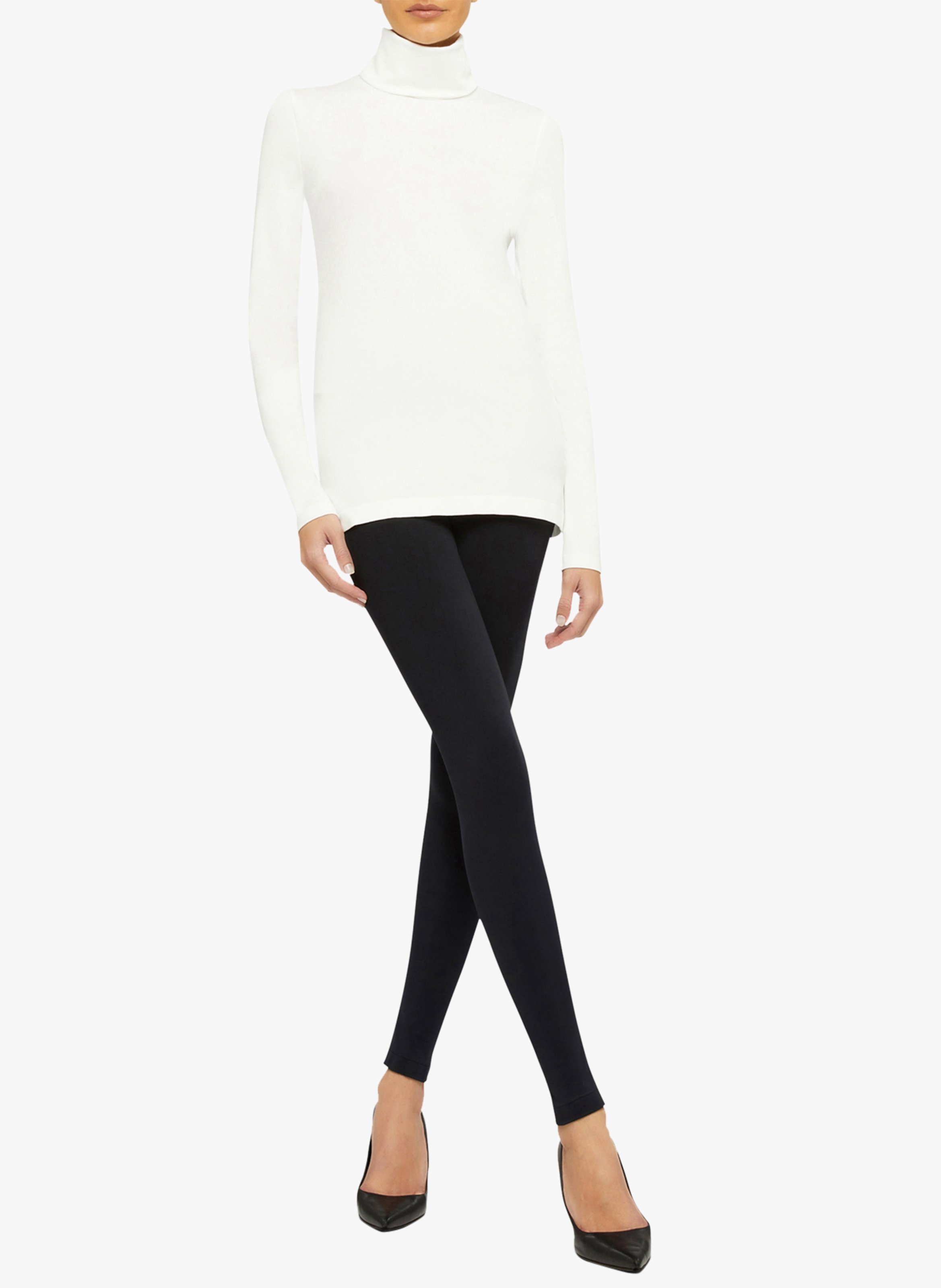 Fitted polo neck pullover White