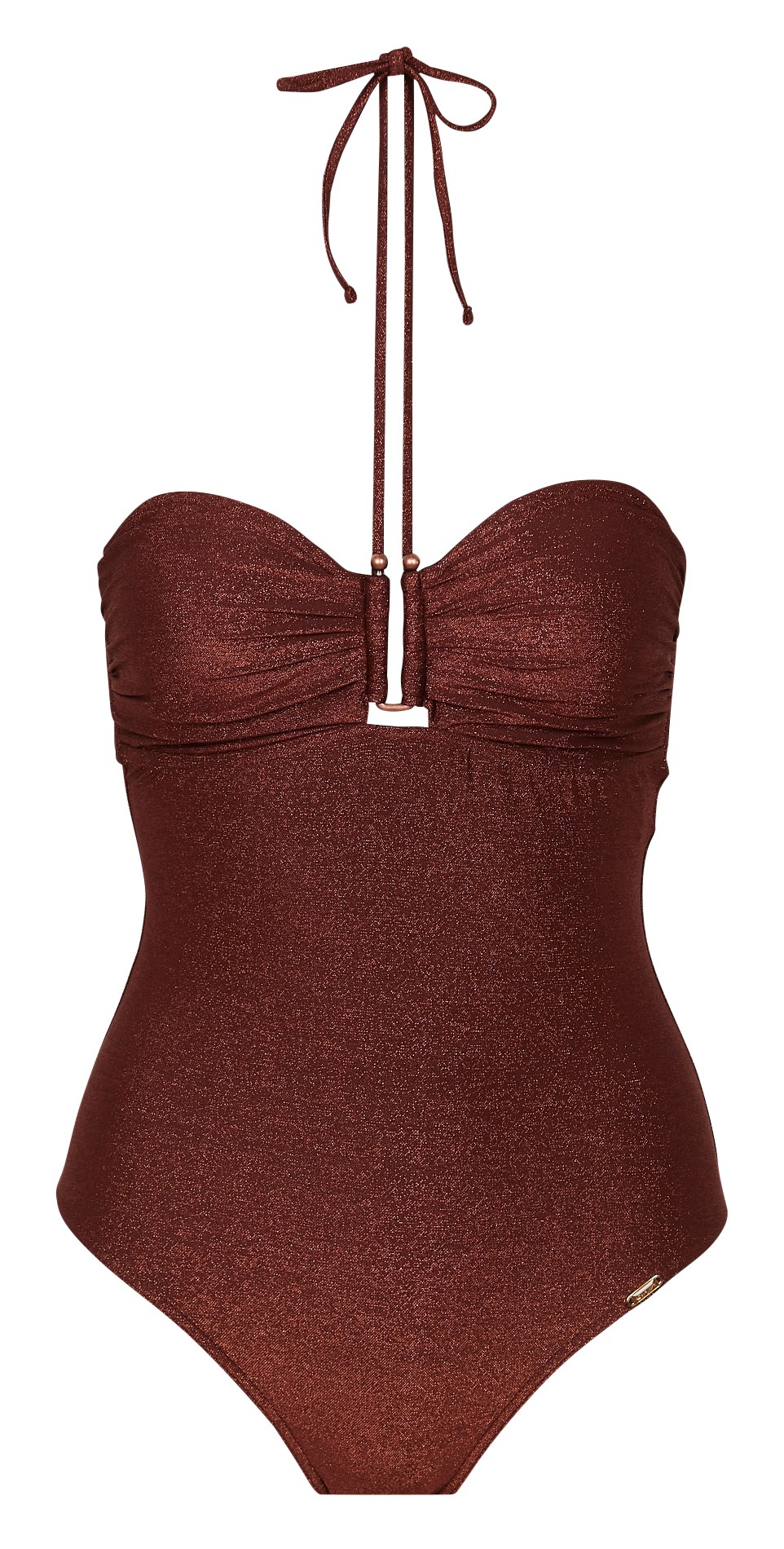 Sparkly one-piece swimsuit LIVIA Brown