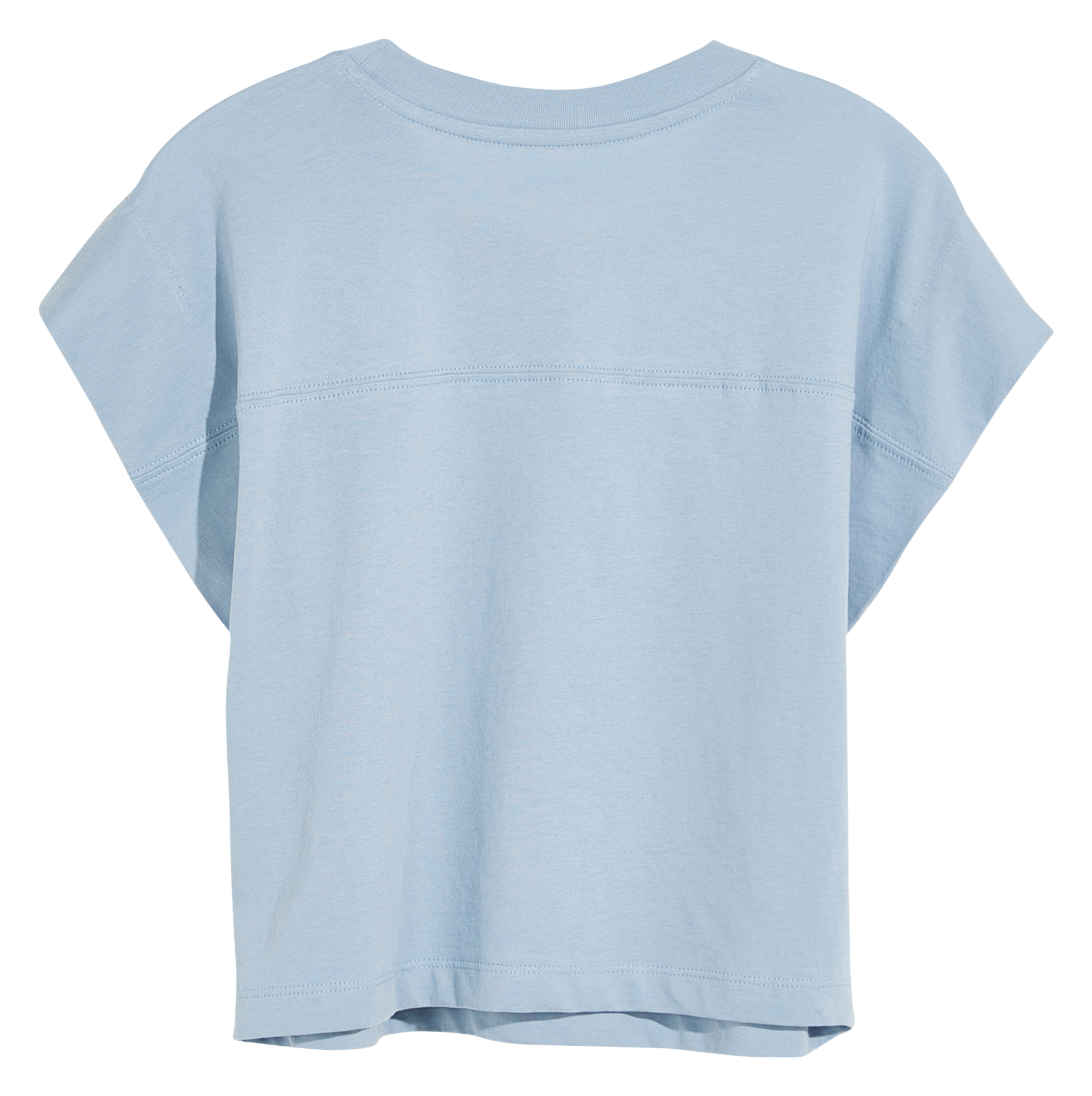 Straight heathered and screen-printed organic cotton t-shirt BELLEROSE Blue