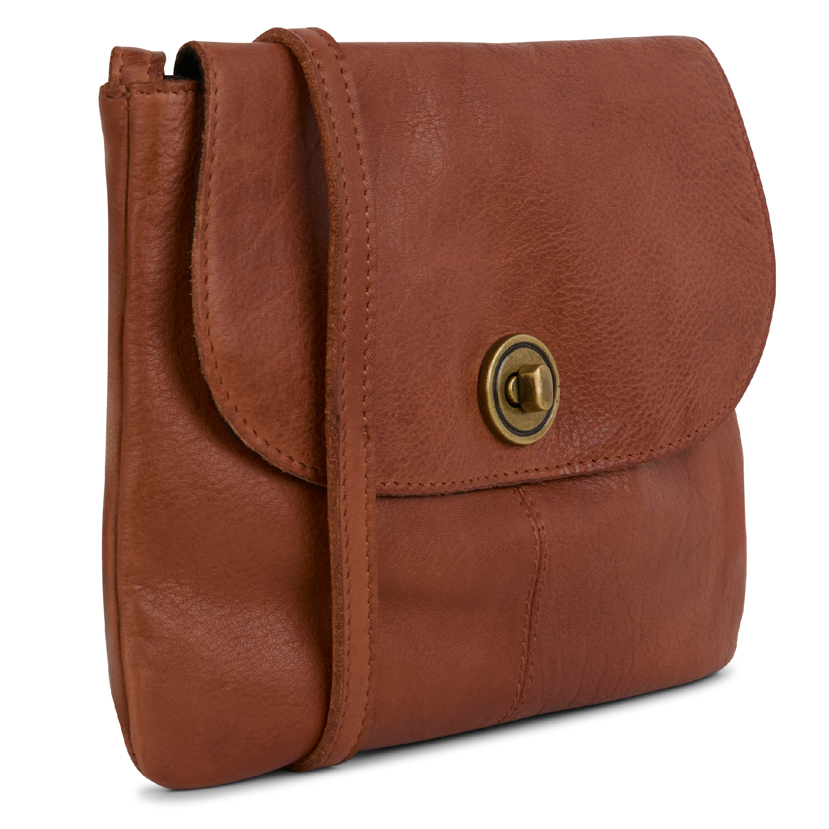 Men?s leather shoulder bag PIECES Golden