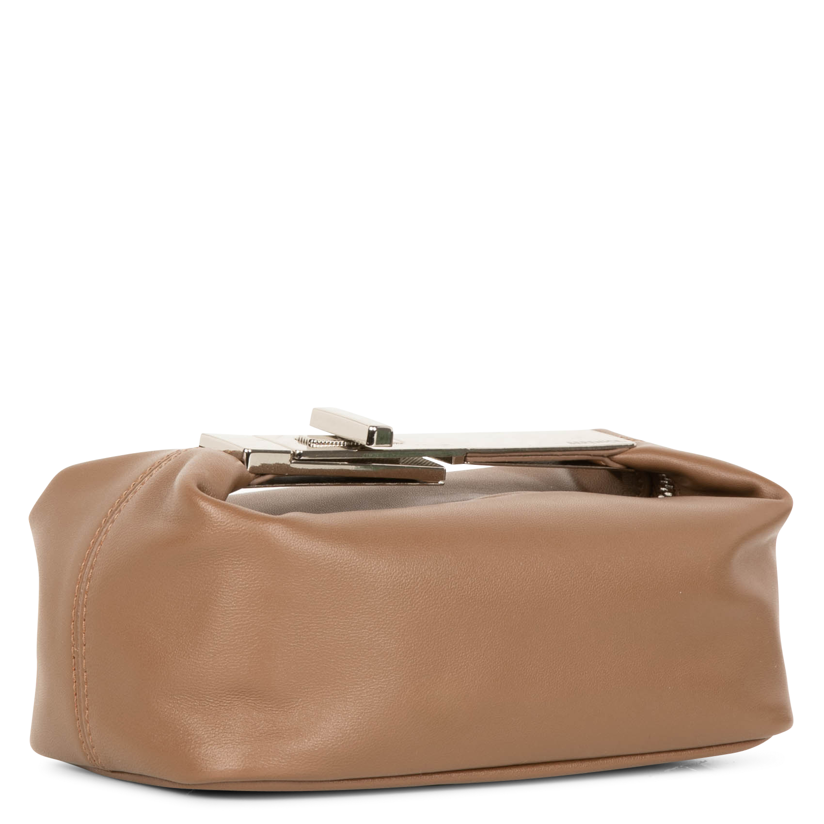 Kleine Ledertasche mit Metallgriff BERENICE Braun