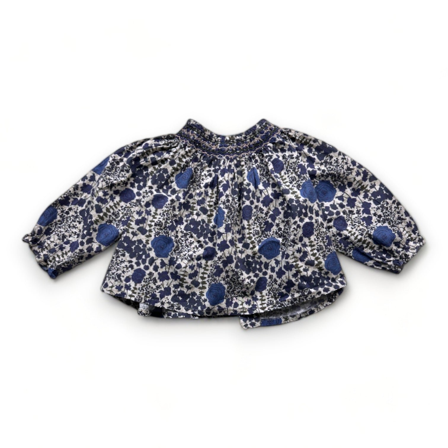 Blue baby blouse - 6 months BONPOINT - Seconde Main Blue