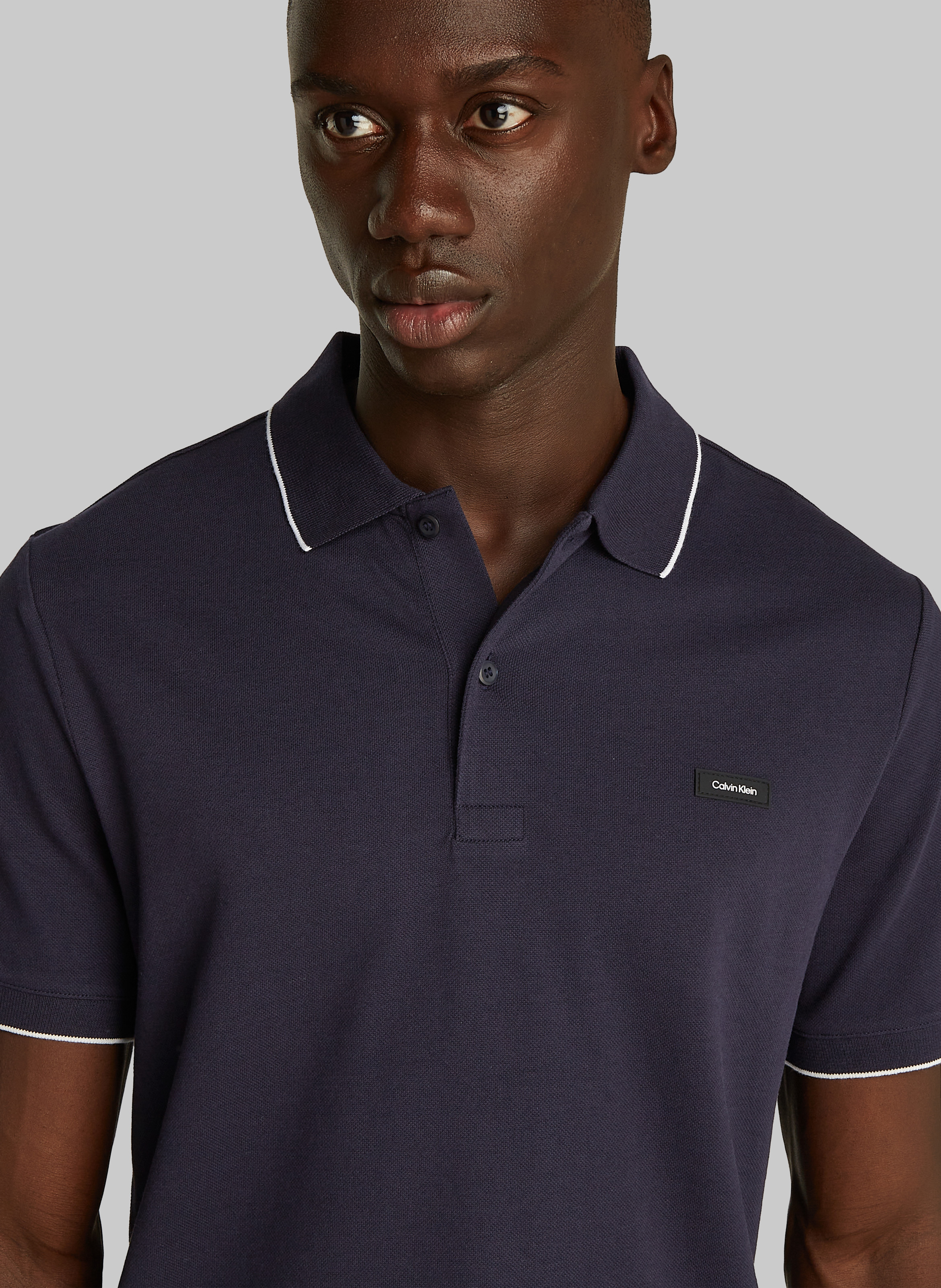 Polo slim-fit en coton piqué  CALVIN KLEIN Bleu
