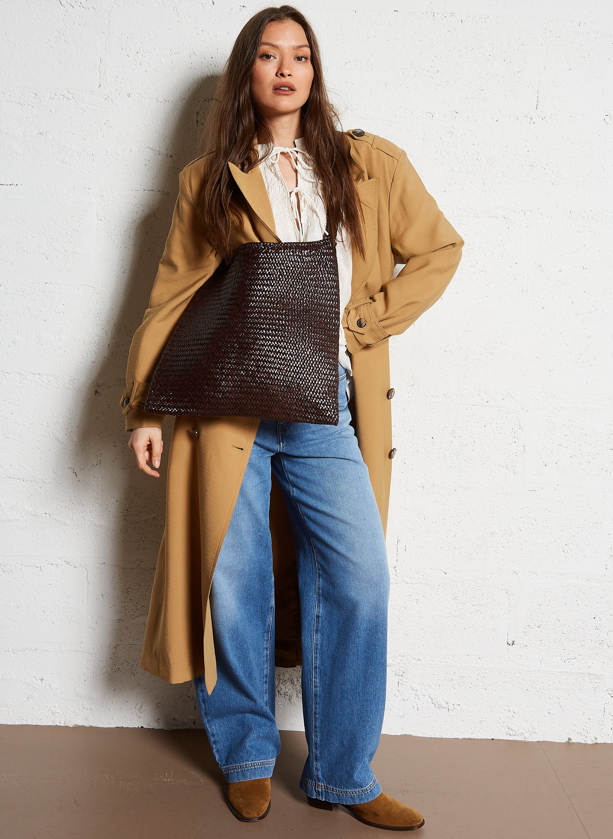 Geflochtene Leder-Tasche DRAGON DIFFUSION Braun