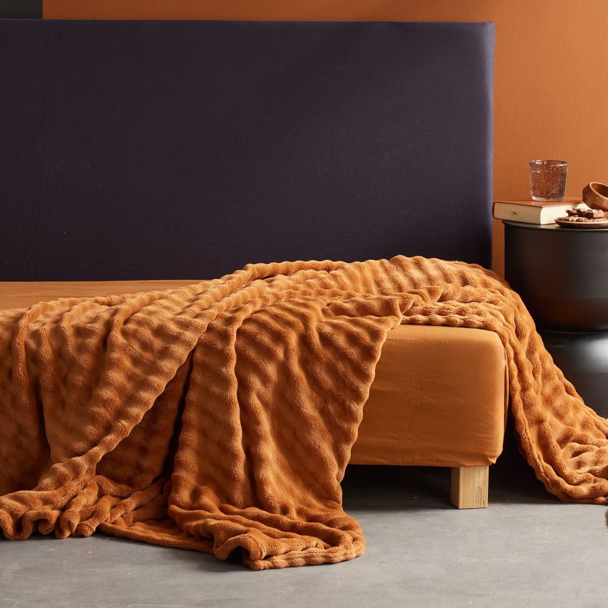 Plain checkered pattern TODAY LINGE DE MAISON Brown