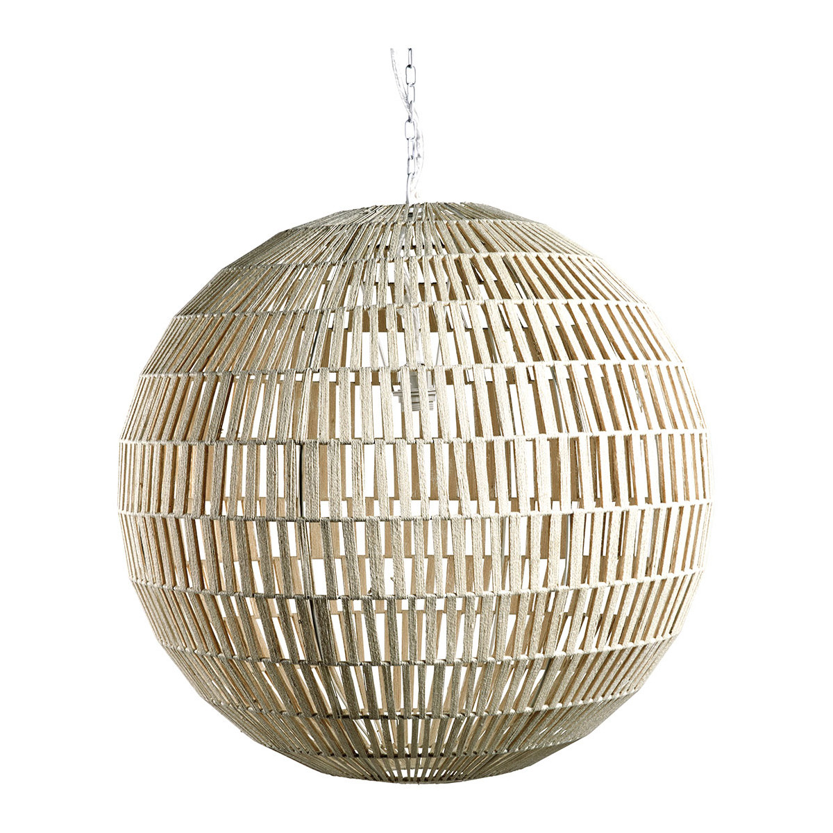 Jute sphere pendant - large size BLANC D'IVOIRE Beige