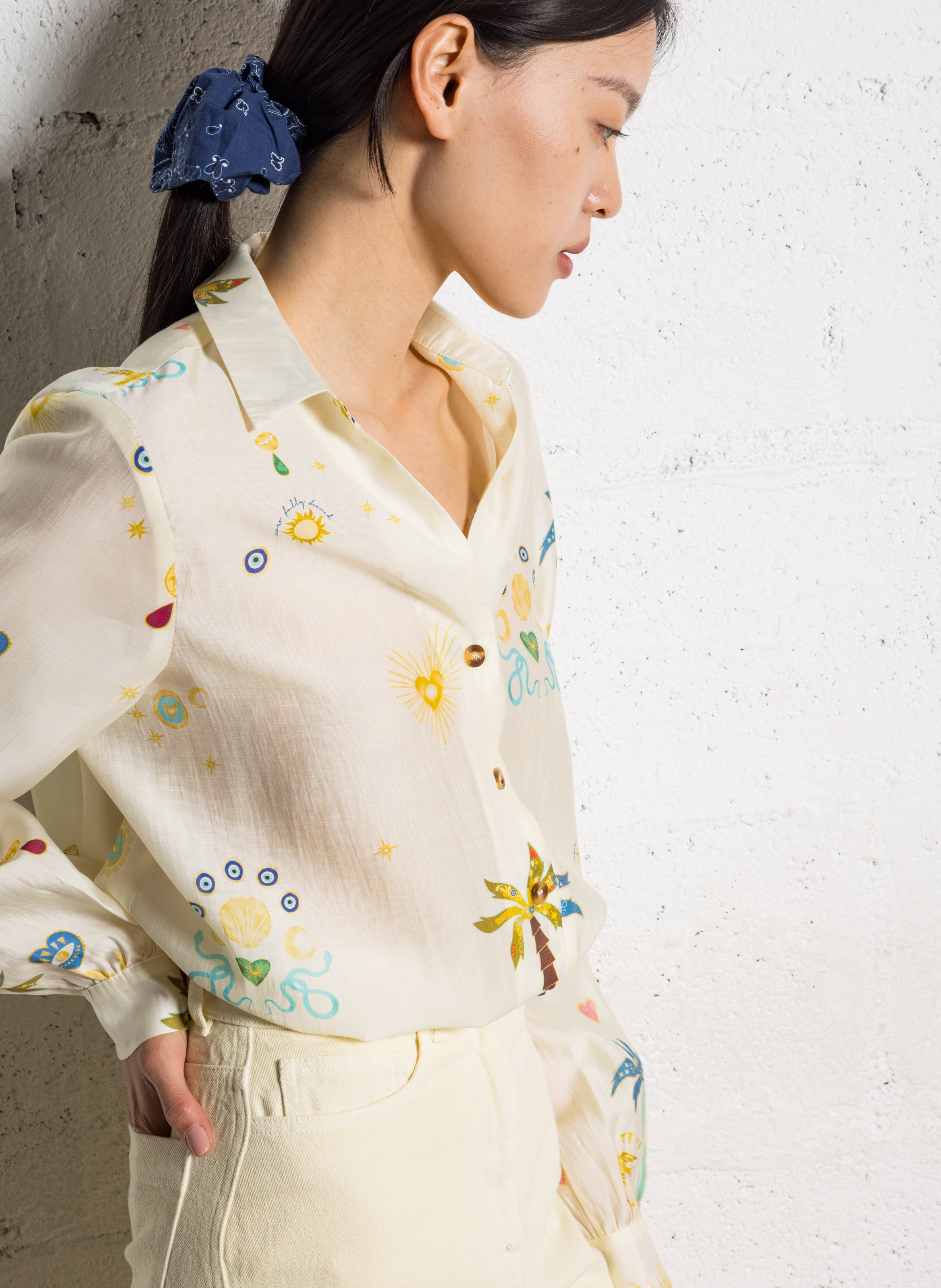 Chemise col classique imprimée NEVER FULLY DRESSED White