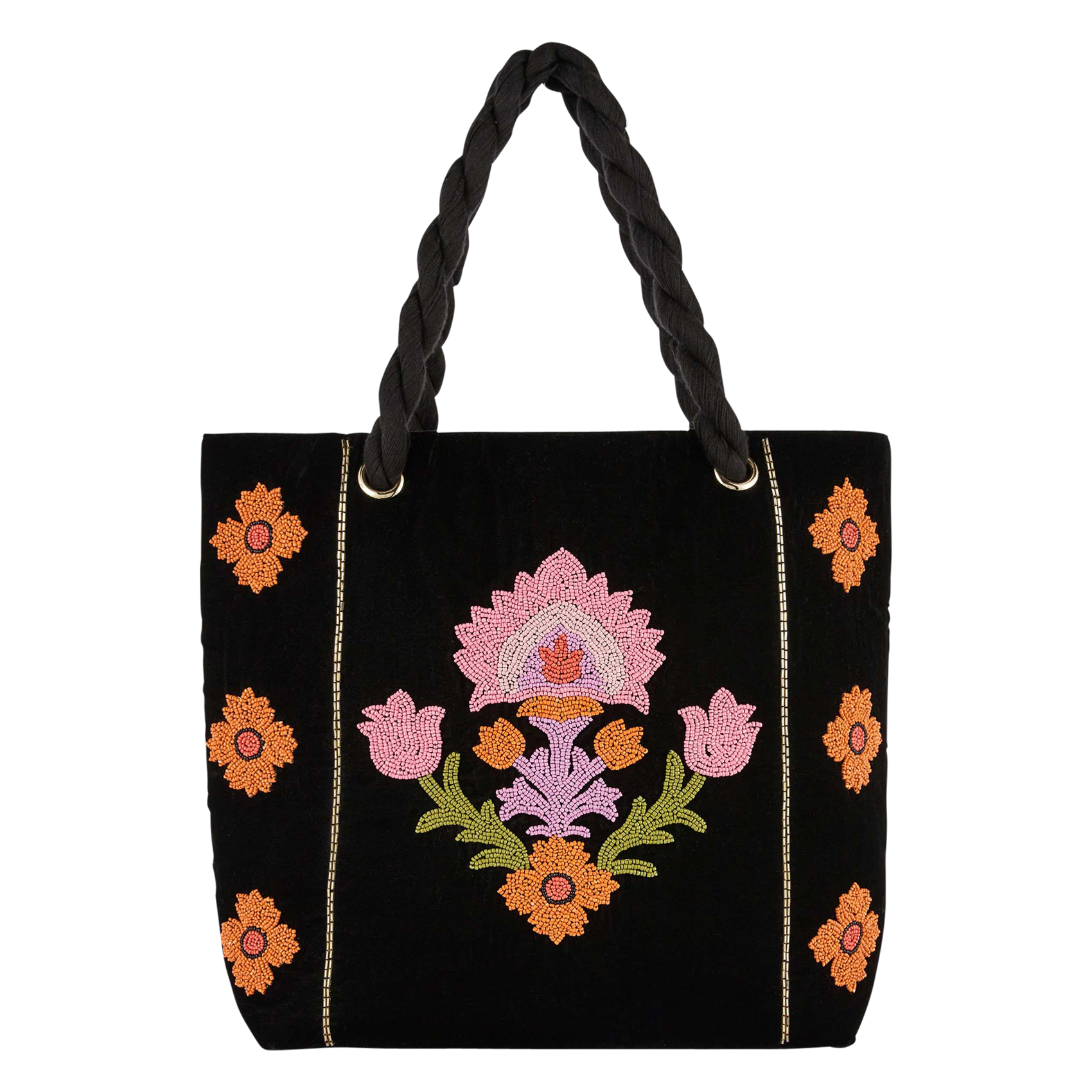 Embroidered tote bag WILD Black