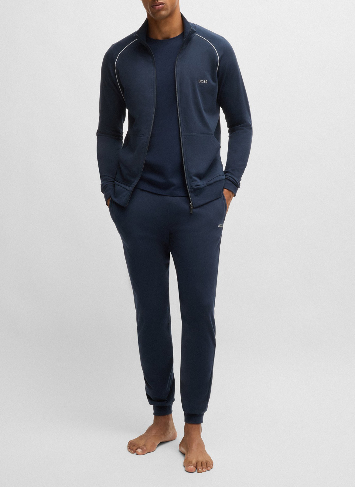 Straight-leg cotton track pants BOSS Blue