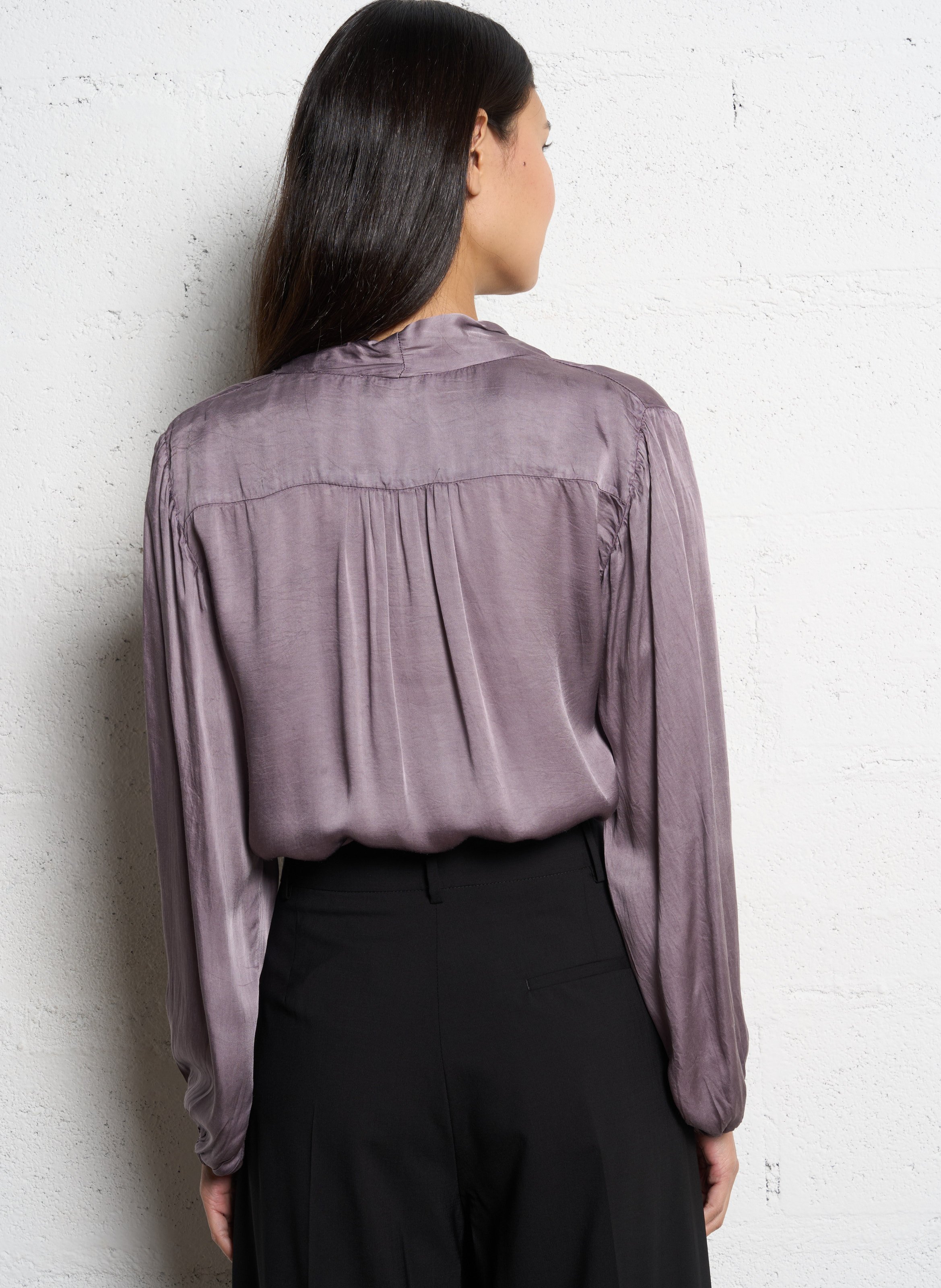 Fluid V-neck blouse MES DEMOISELLES Purple