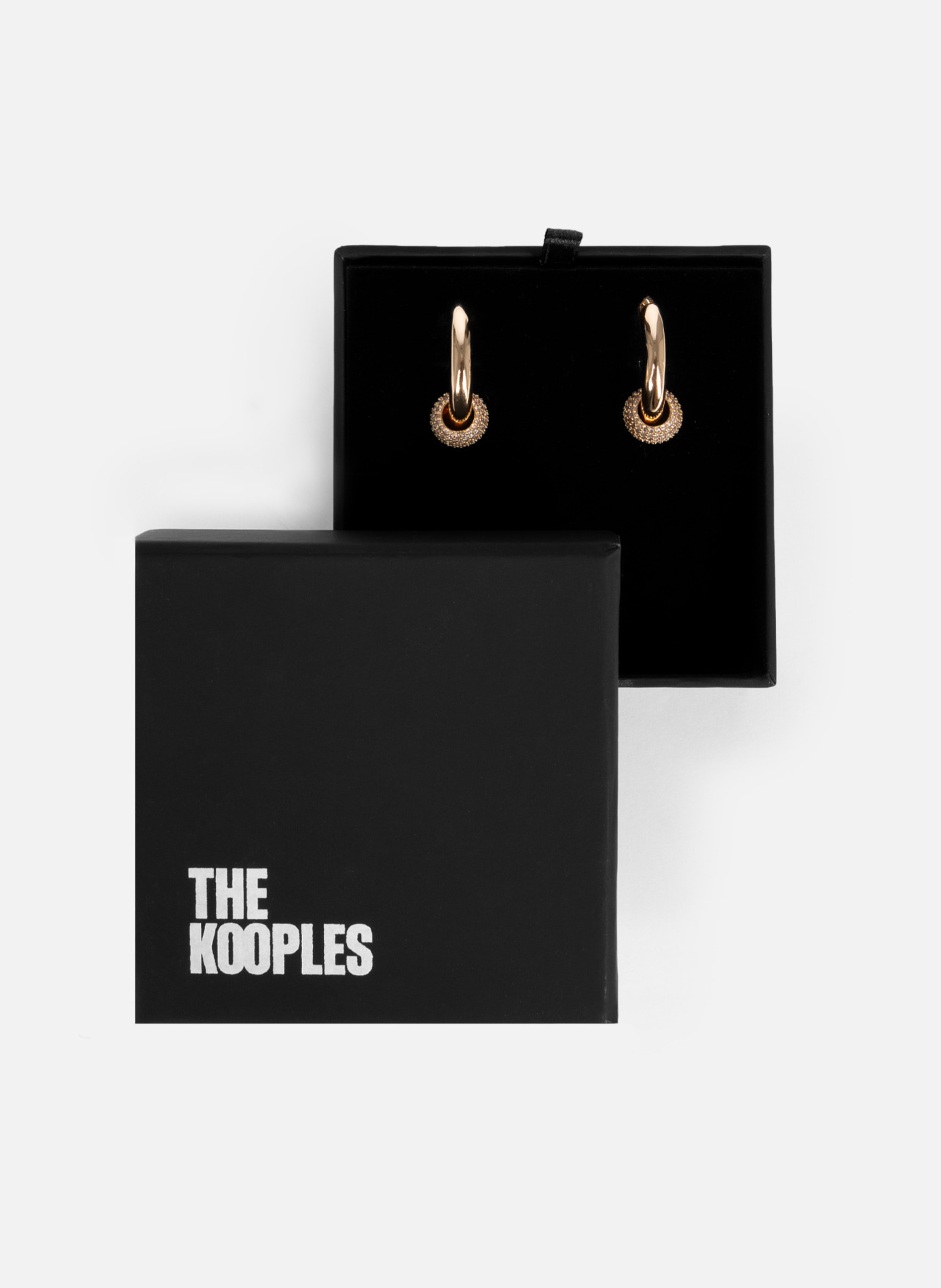 Boucles d'oreille créole et strass THE KOOPLES Jaune