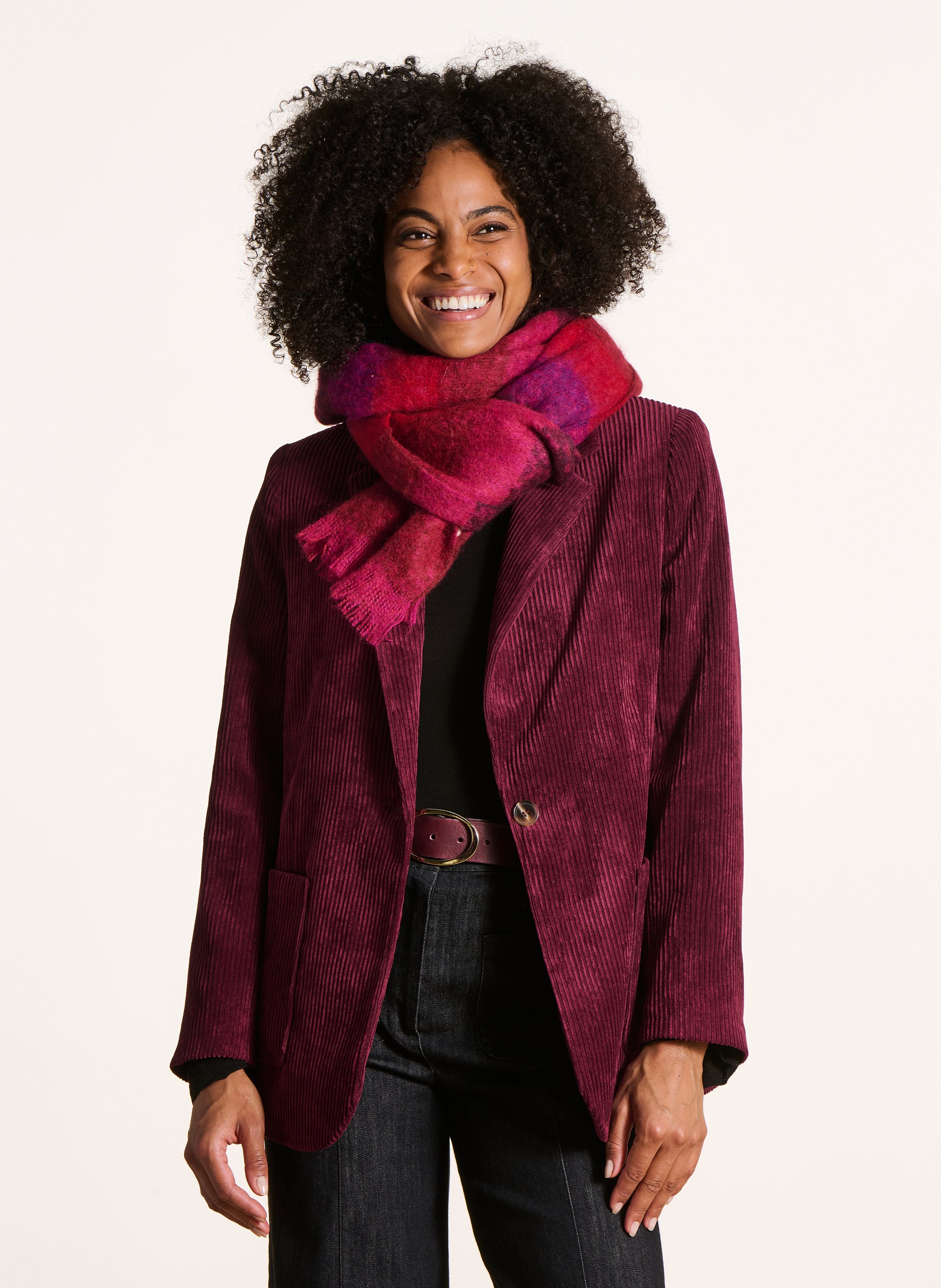 Echarpe motif rayé LA FEE MARABOUTEE Rouge