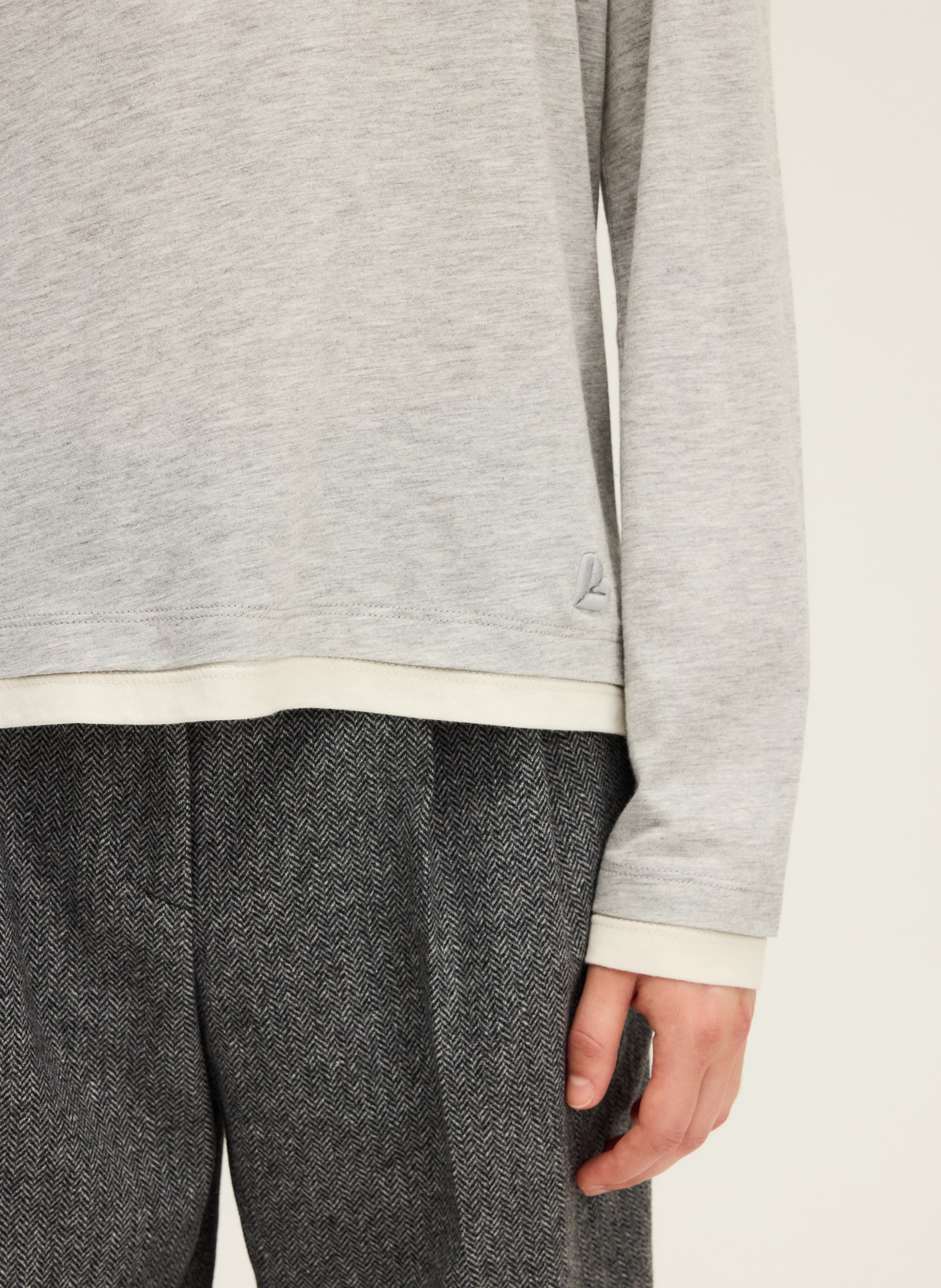 Tee-shirt droit en coton mélangé PABLO Gris