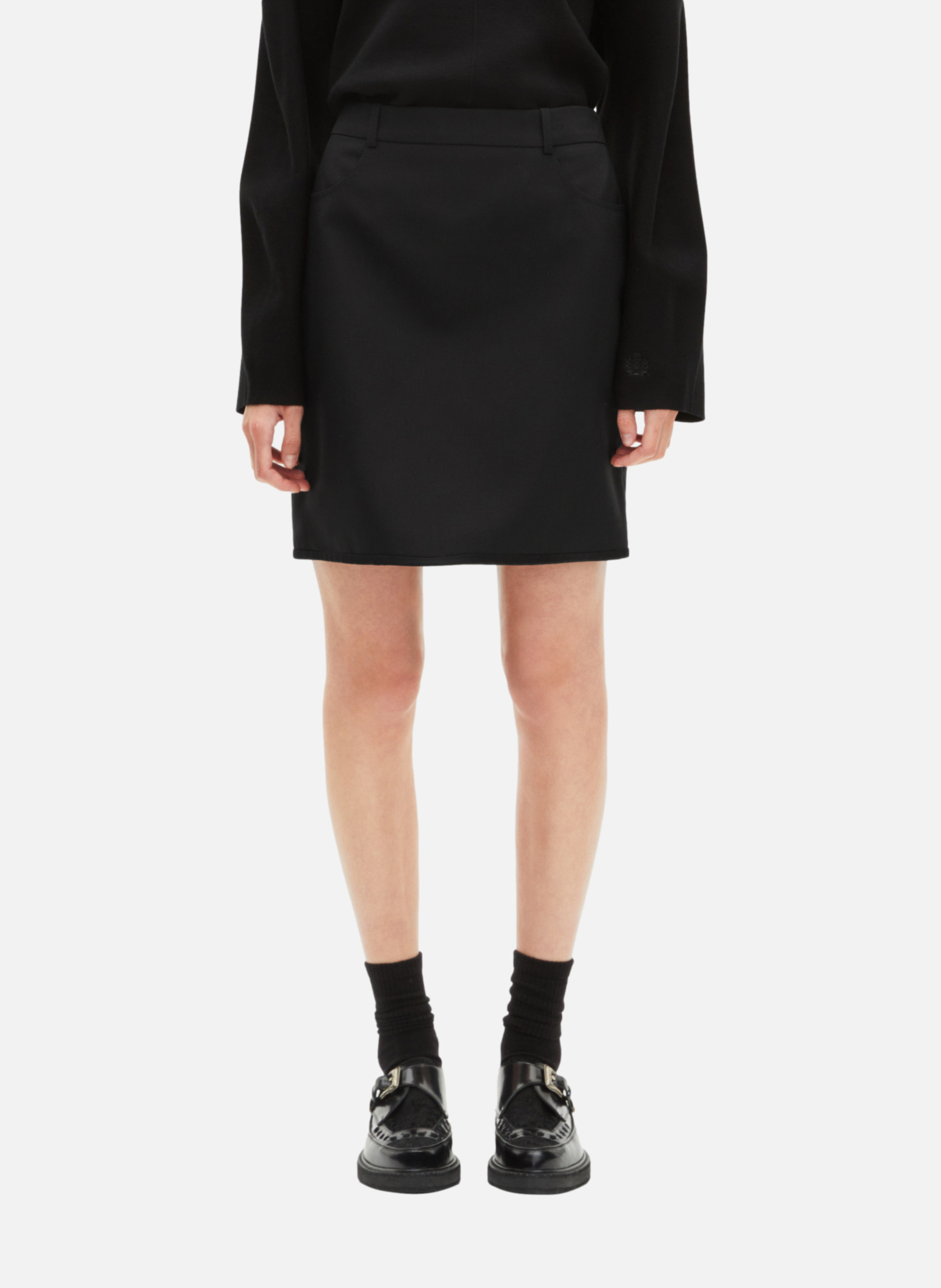 Short skirt with satin edges THE KOOPLES Black
