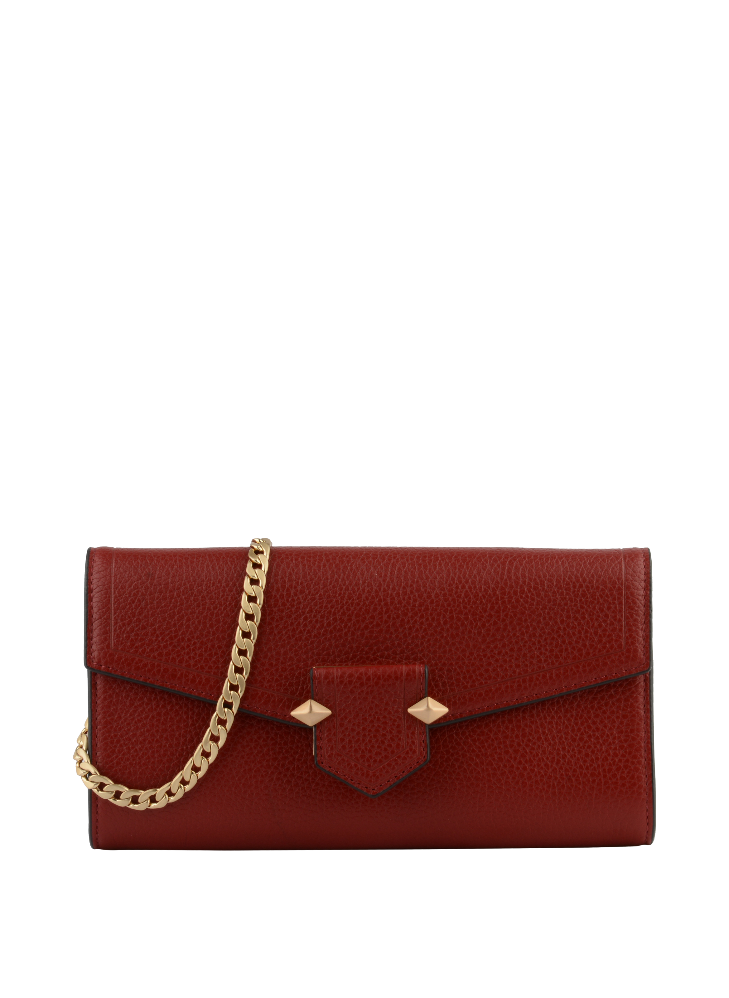 Clutch - cowhide leather POURCHET Red