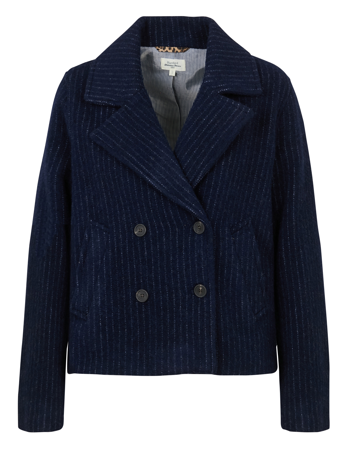 Manteau court rayé en laine mélangée HARTFORD Multicolore