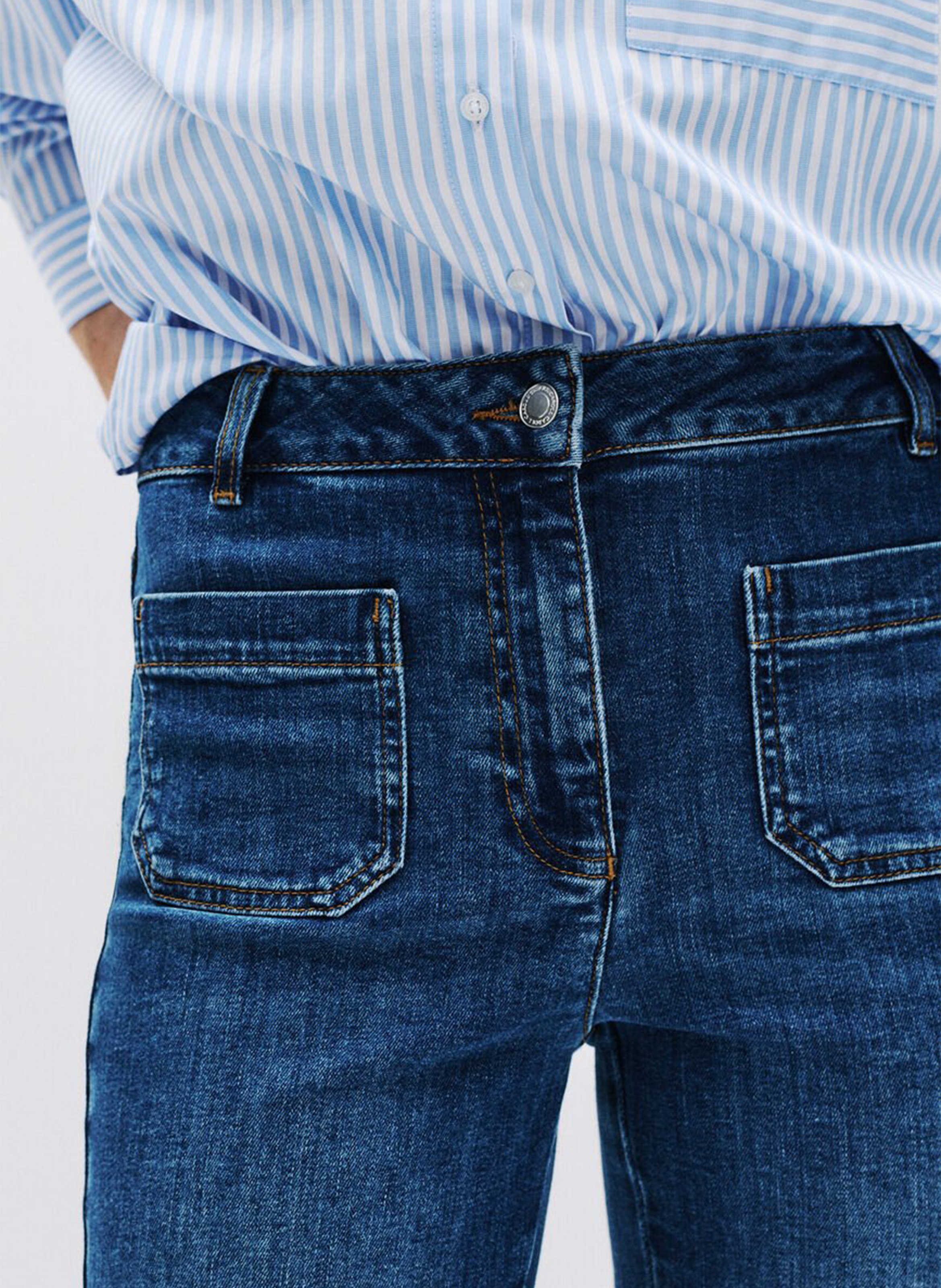 Flared cotton-blend jeans CAROLL Blue