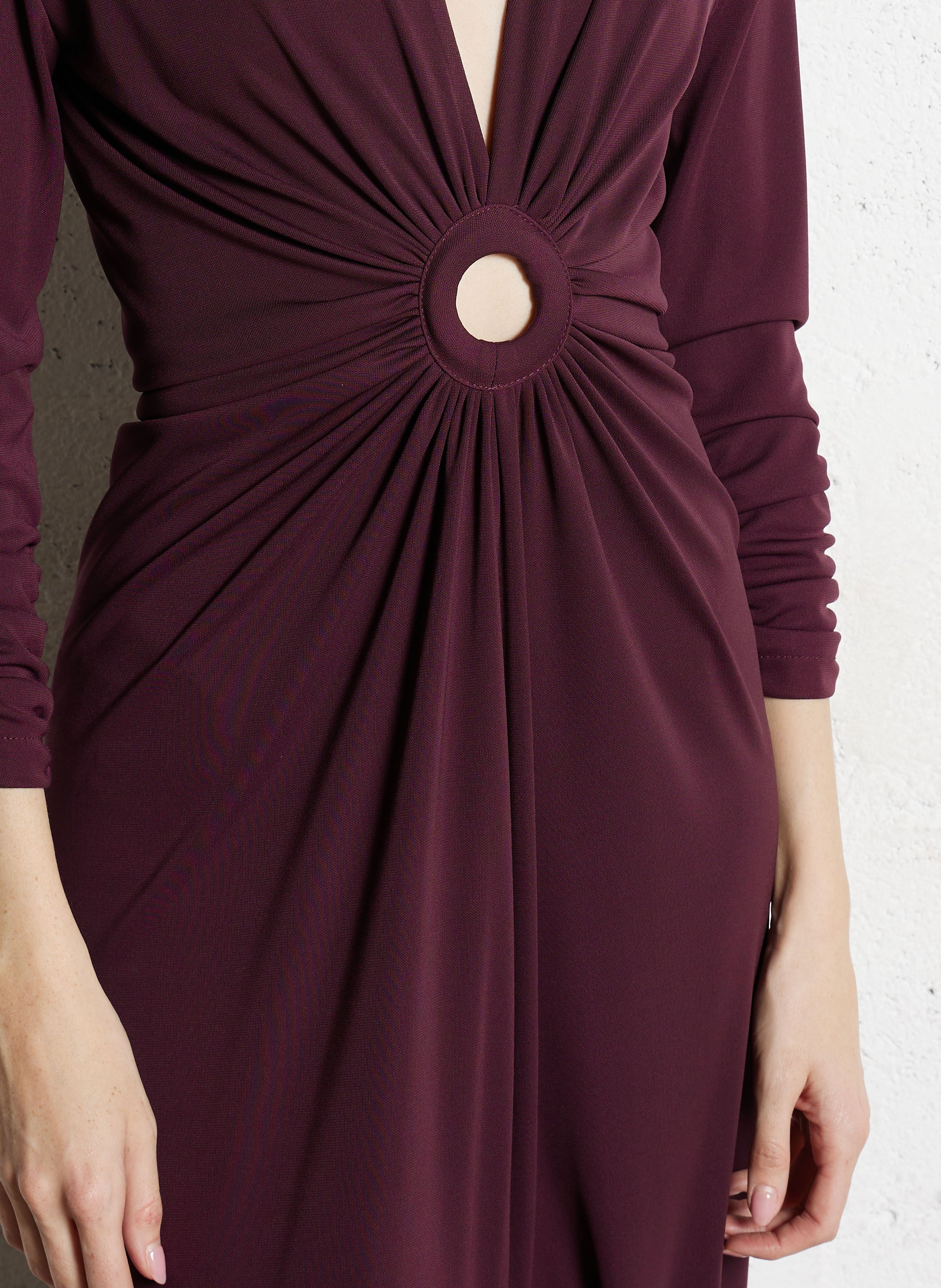 Robe longue drappée col v  IMPERIAL Violet