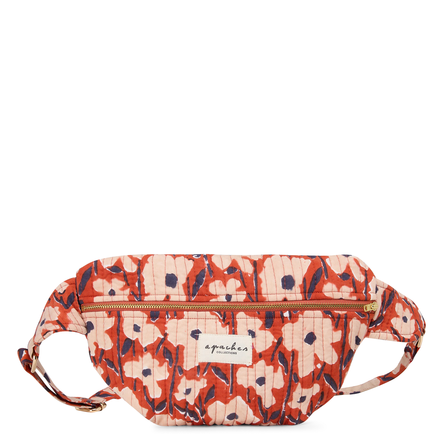 Bum bag with floral print in cotton APACHES COLLECTIONS Orange