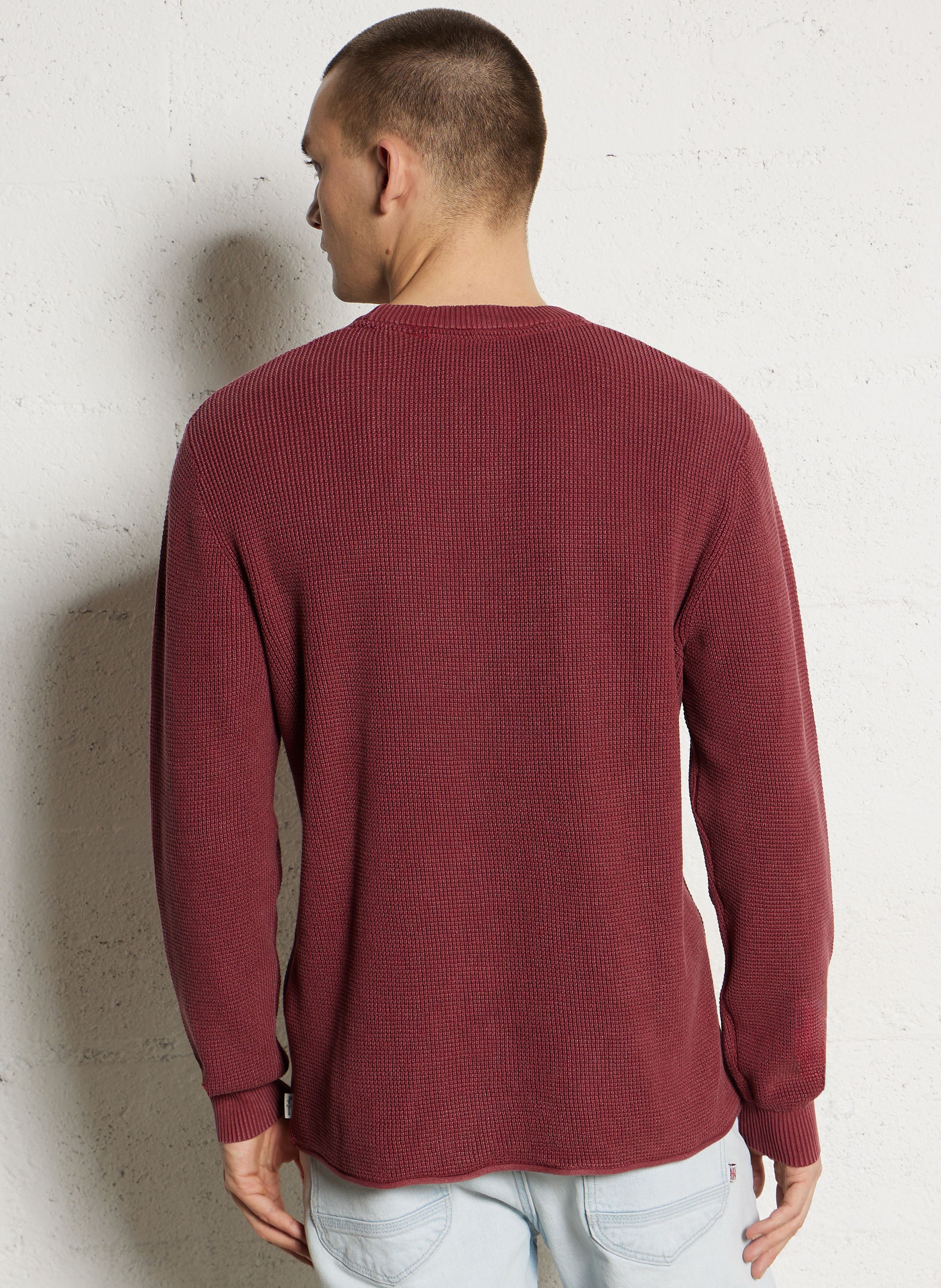 Pull droit col rond en coton PEPE JEANS Rouge