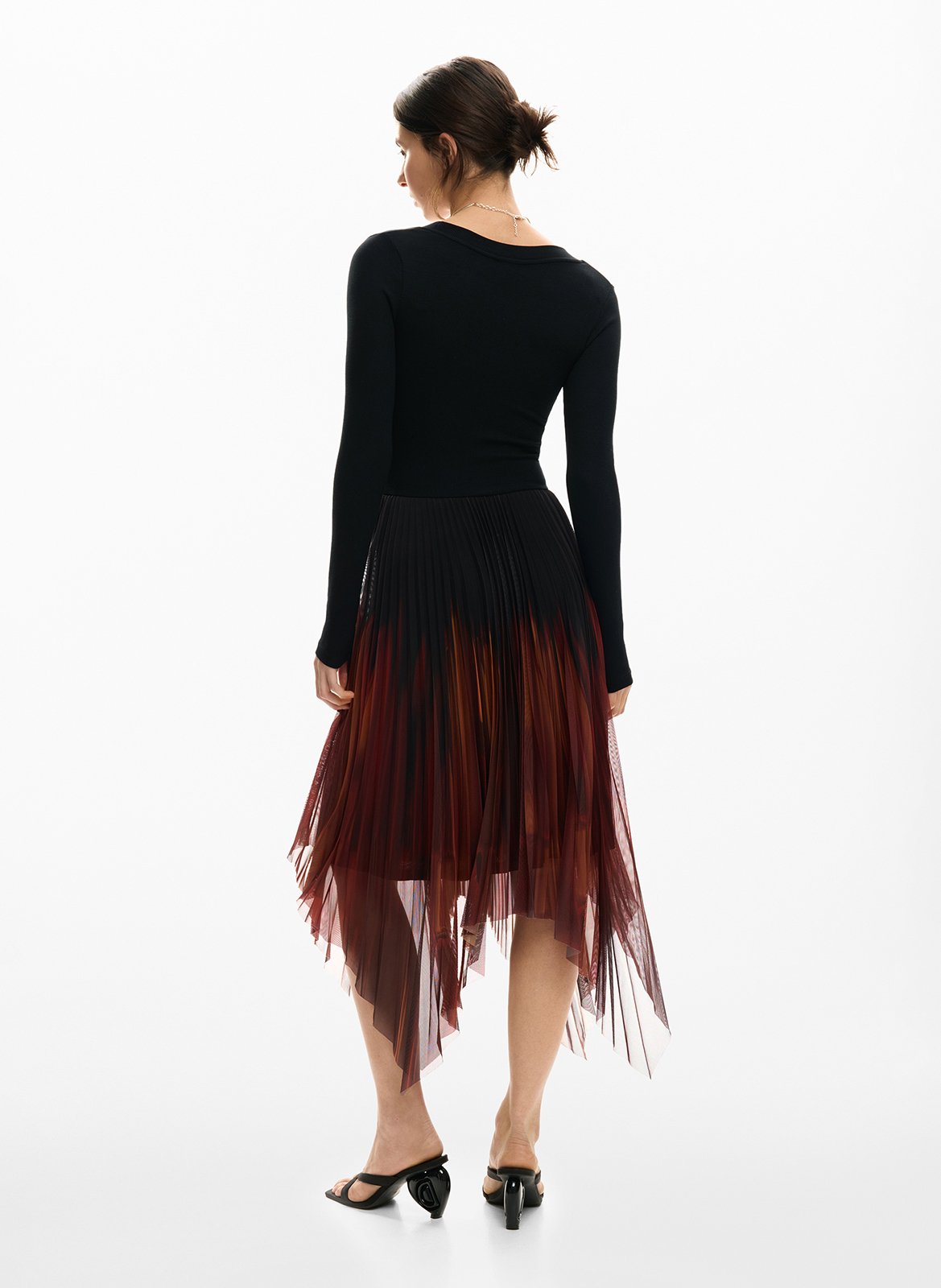 Asymmetric midi dress DESIGUAL Black