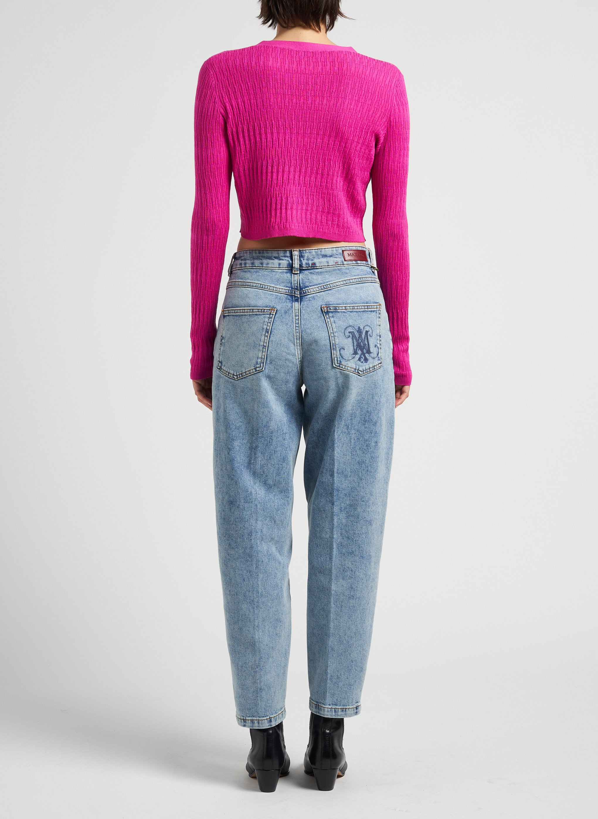 Kurzer Cardigan aus Baumwoll-Mix MAX&Co. Rosa