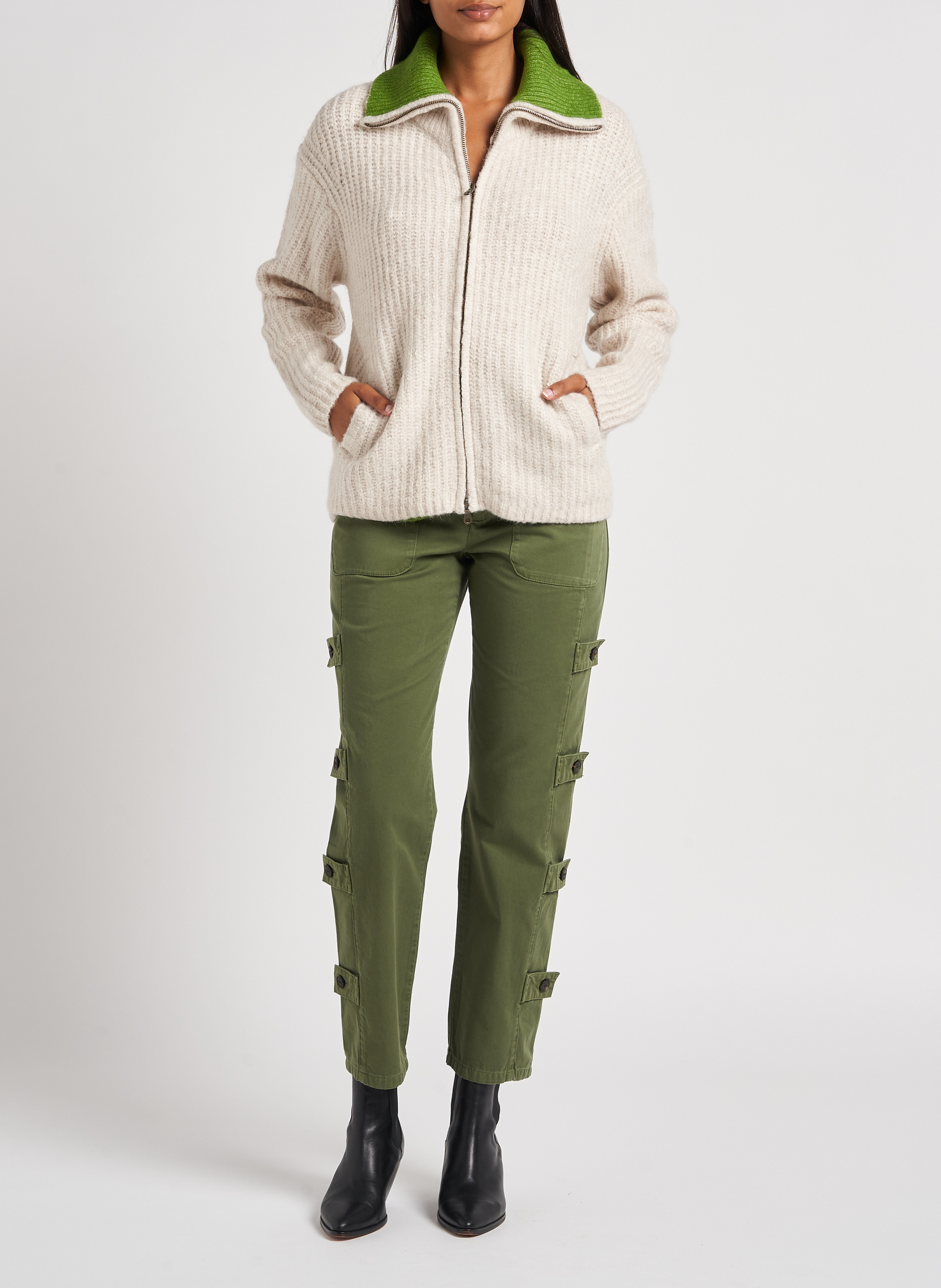 Rechte, katoenen broek PINKO Kaki