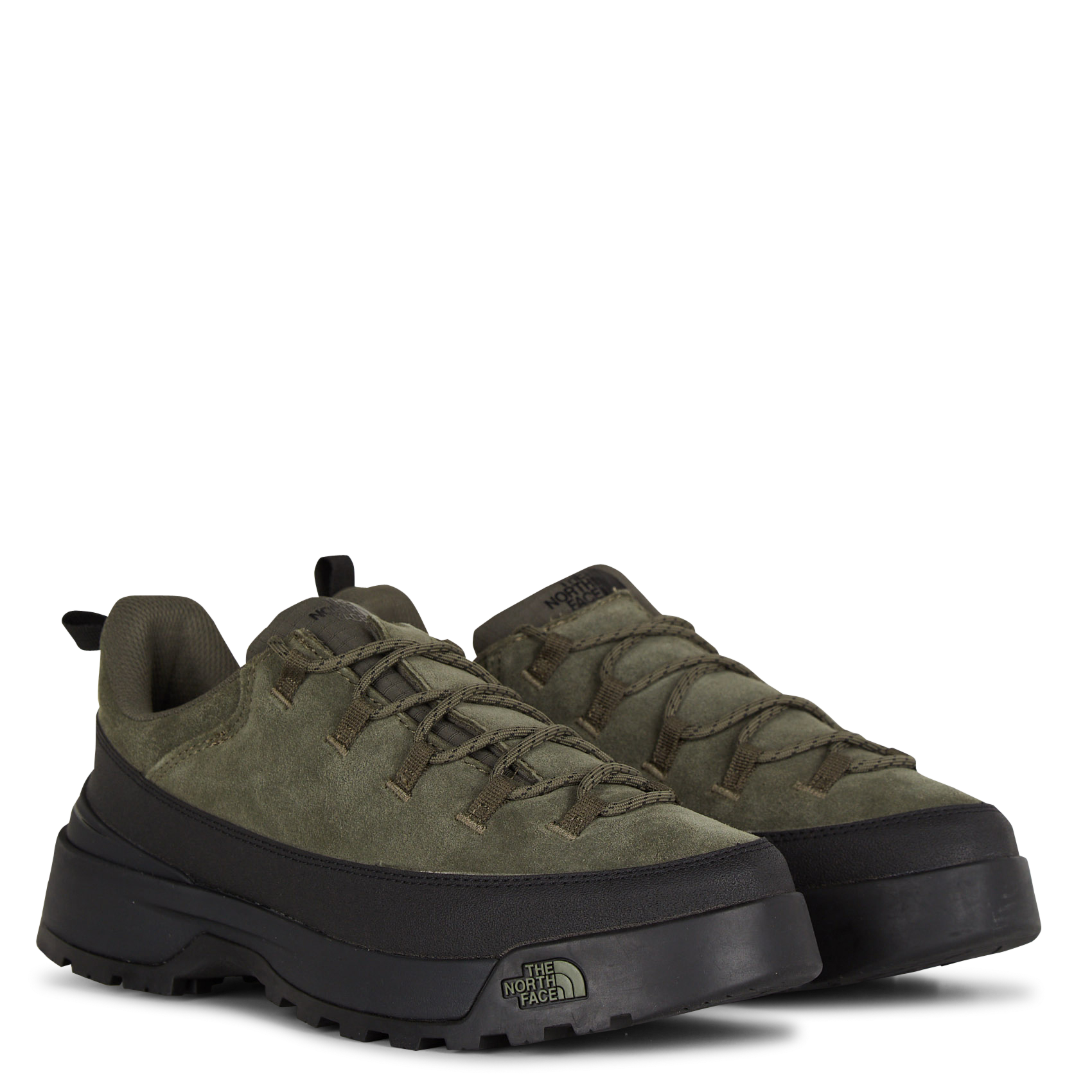 Baskets basses à lacets en cuir THE NORTH FACE Vert