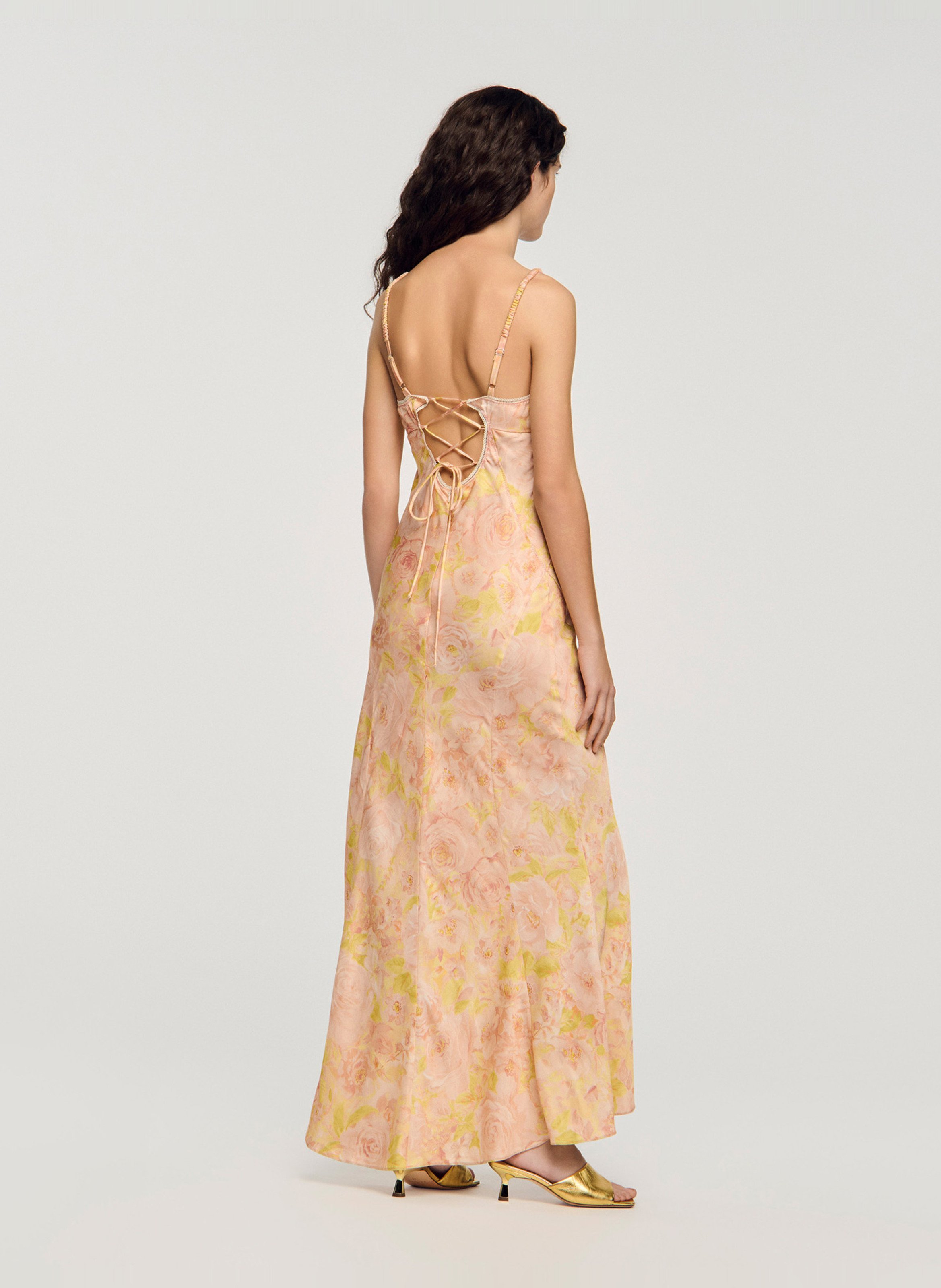 Robe longue imprimé  SANDRO Rose