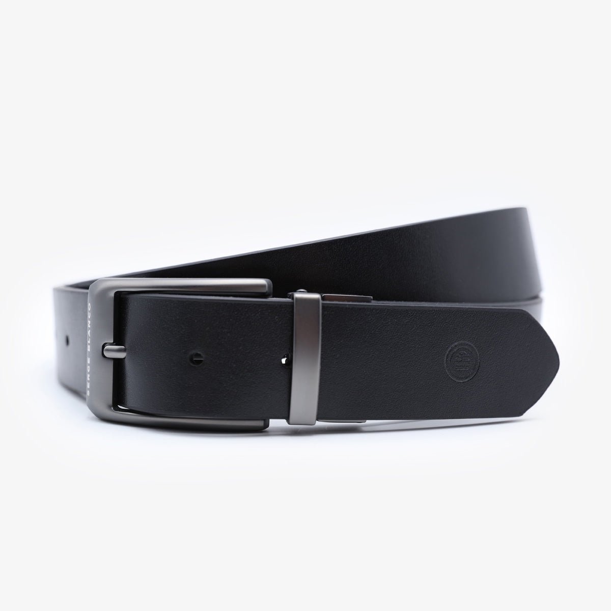 Leather cowhide belt SERGE BLANCO Black