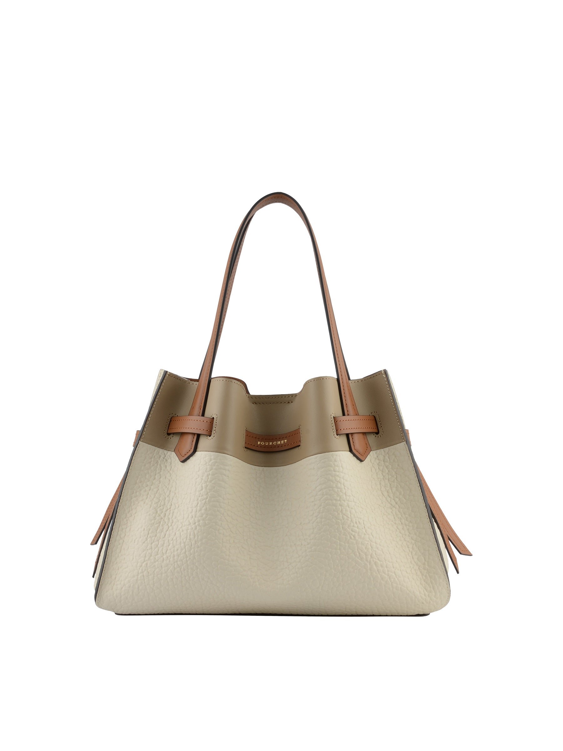 Calfskin leather handbag POURCHET Multicolored