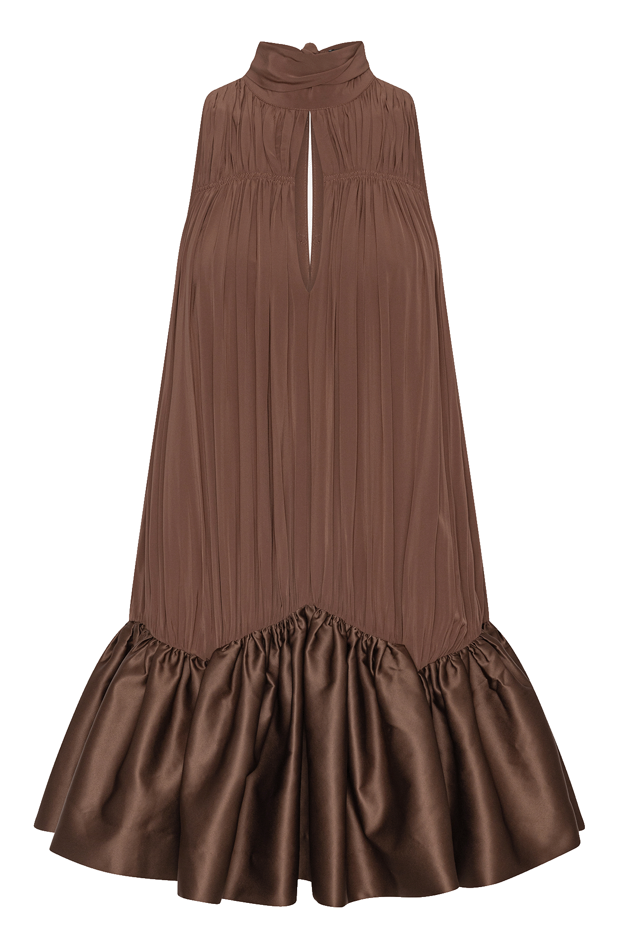 Weit geschnittenes Kurzkleid ROTATE Braun