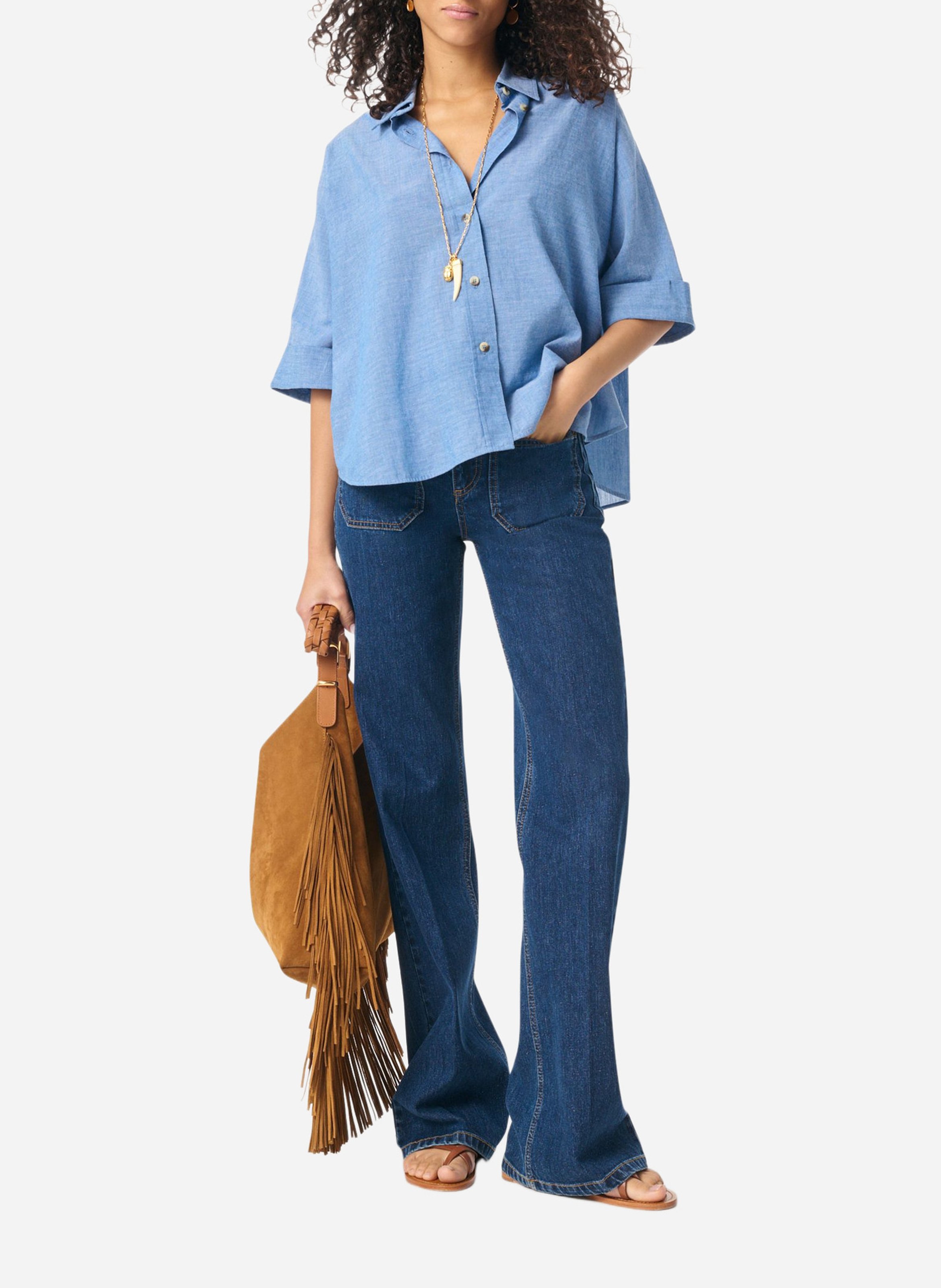 Camisa con cuello clásico VANESSA BRUNO Azul