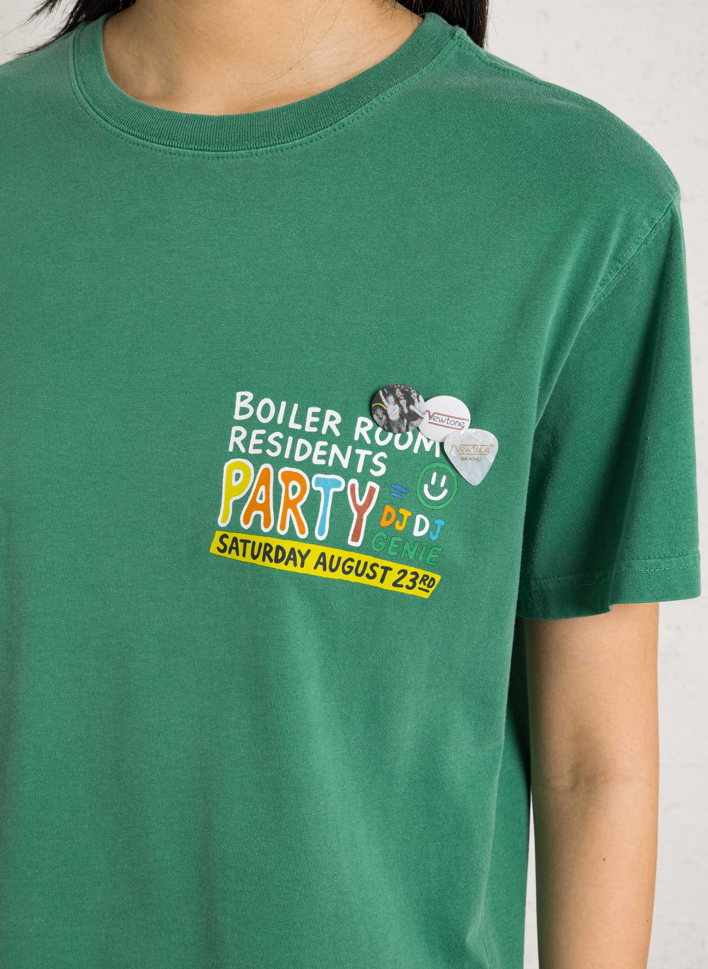 Tee-shirt droit col rond sérigraphié en coton NEWTONE Vert