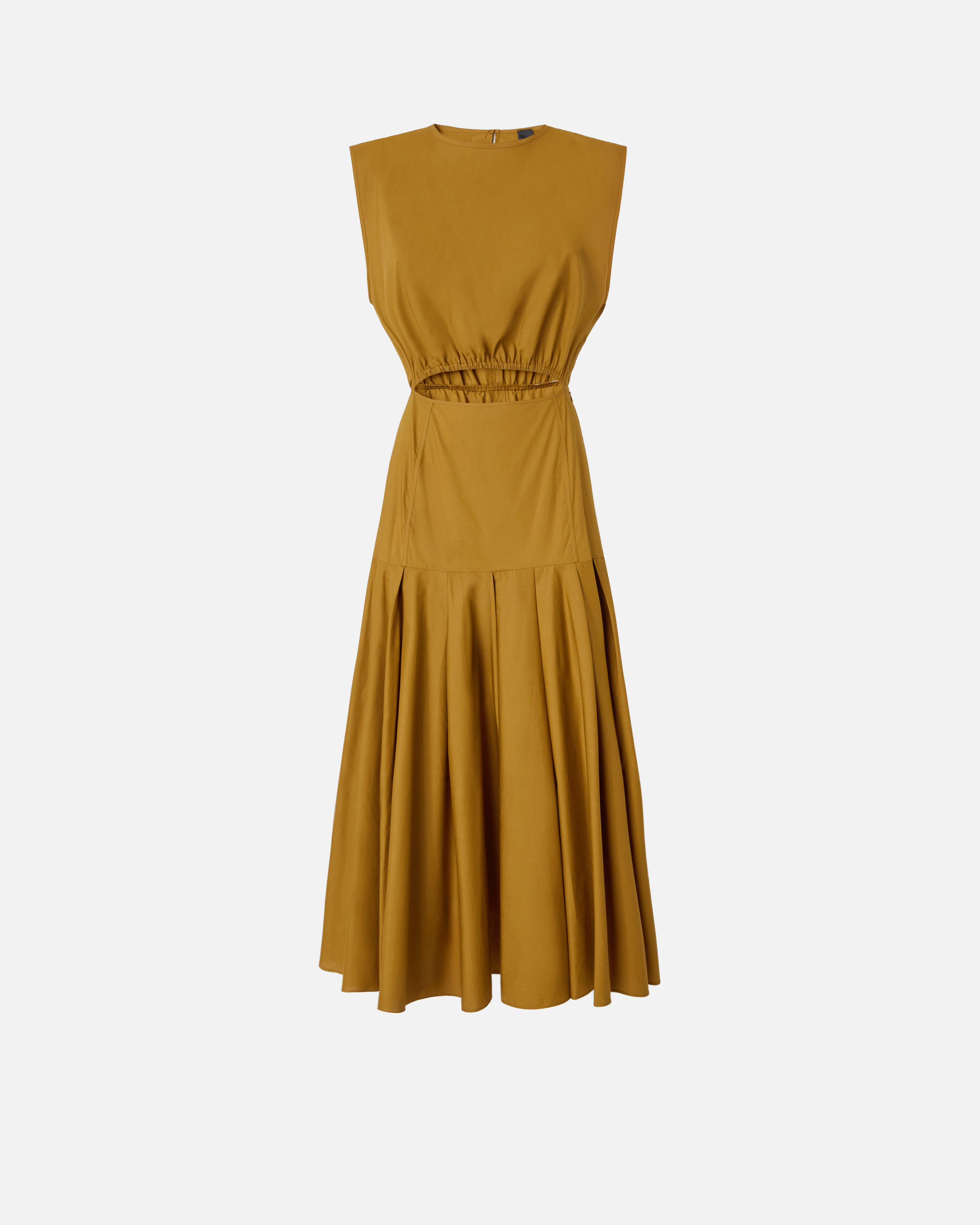 Robe midi plissée sans manches à découpe PINKO Orange